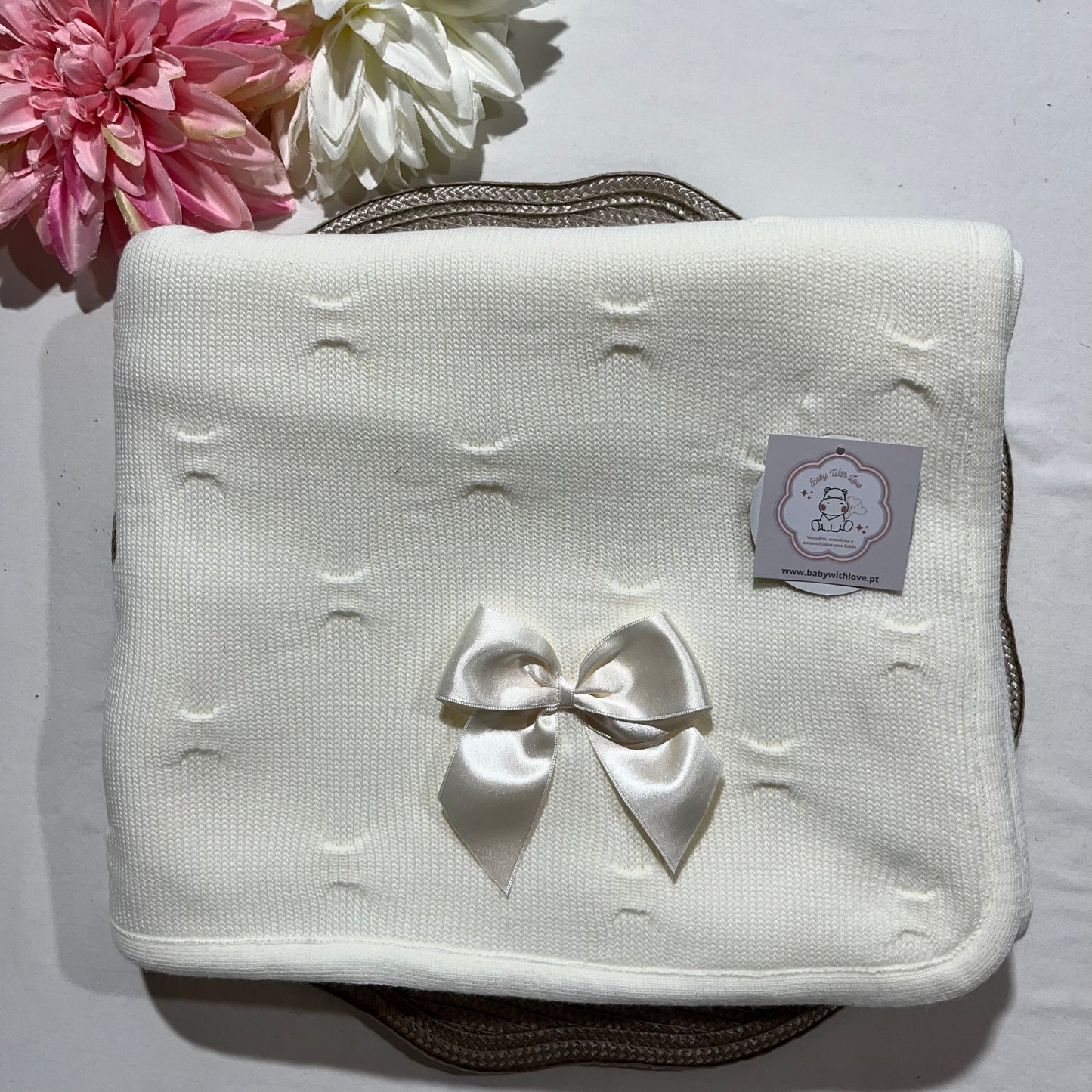 Manta Polar bebé com laço - Com ou Sem personalização