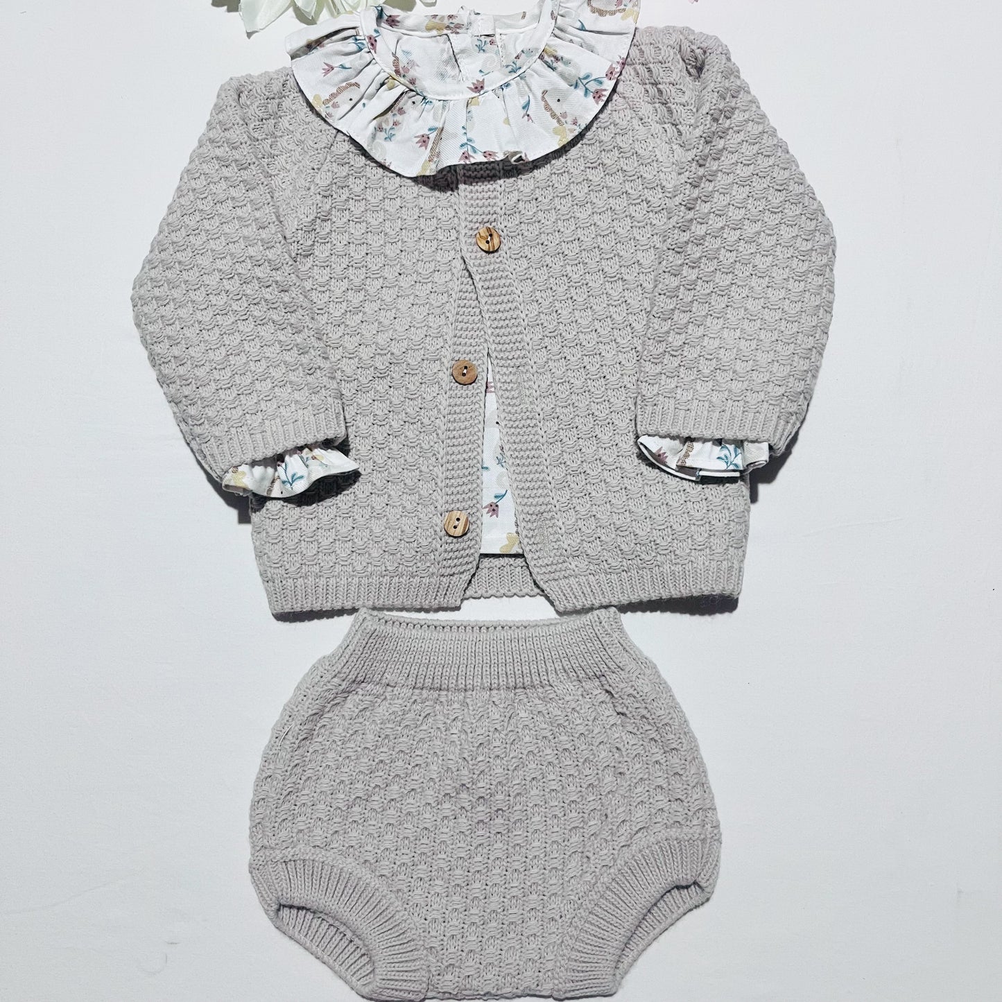 Conjunto Ariela em malha para bebé 3 peças