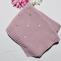 Manta pompom colorido de bebé em malha - Com ou Sem personalização