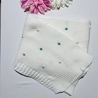 Manta pompom colorido de bebé em malha - Com ou Sem personalização