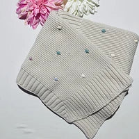 Manta pompom colorido de bebé em malha - Com ou Sem personalização
