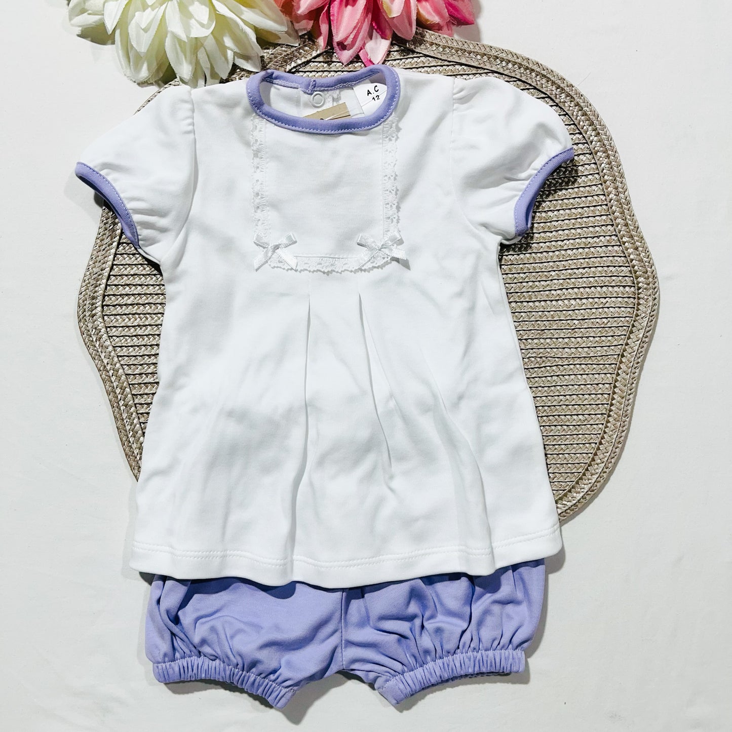 Conjunto de algodão de bebé - Lavanda