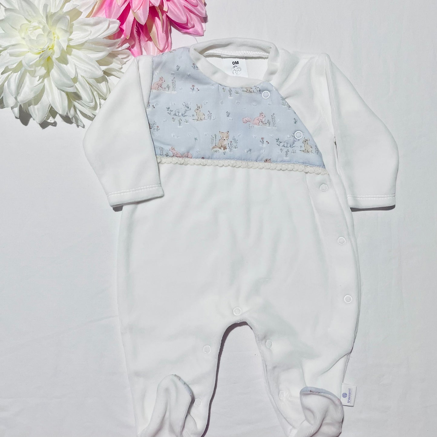 Babygrow de Veludo tema floresta encantada bebé
