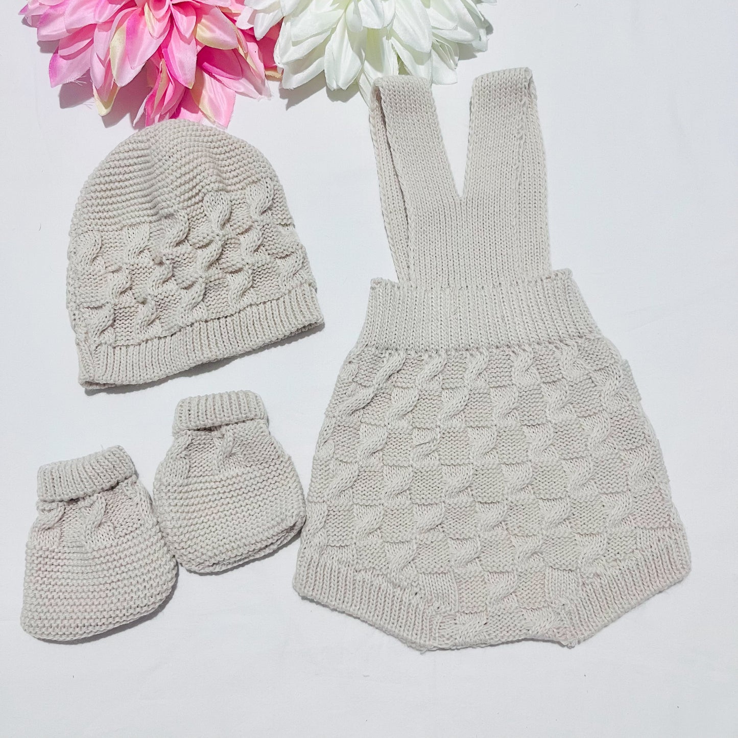 Conjunto de fofo malha 3 peças bebé