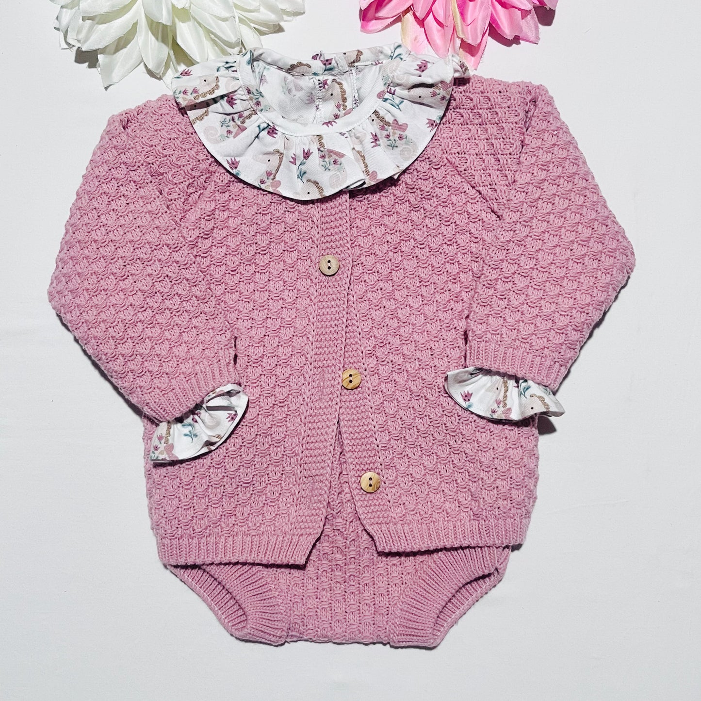 Conjunto Ariela em malha para bebé 3 peças
