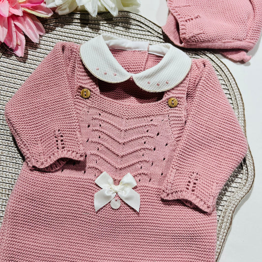 Conjunto Chérie para bebé - 1/3M - Rosa velho