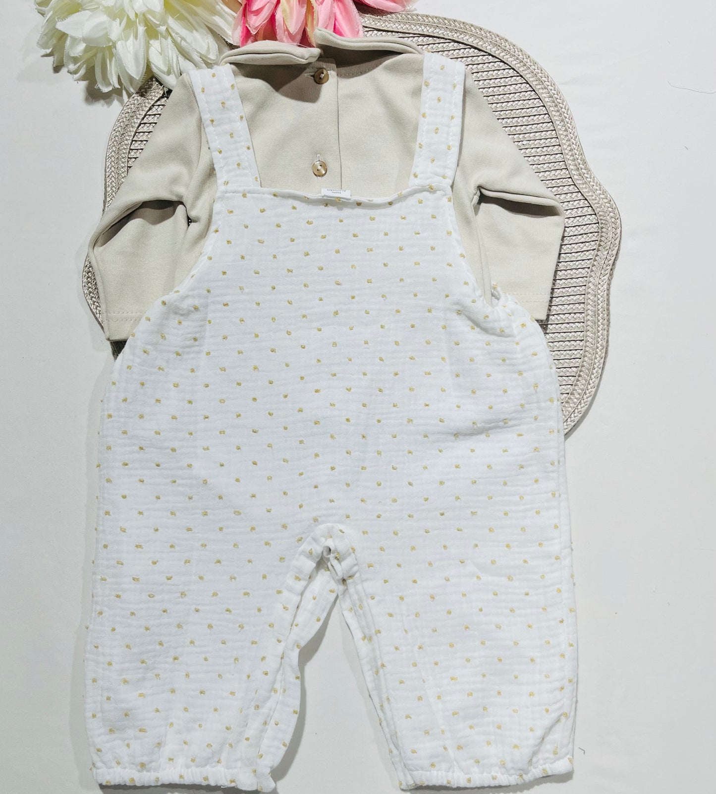 Conjunto Musselina para bebé - 1 aos 6M - Areia