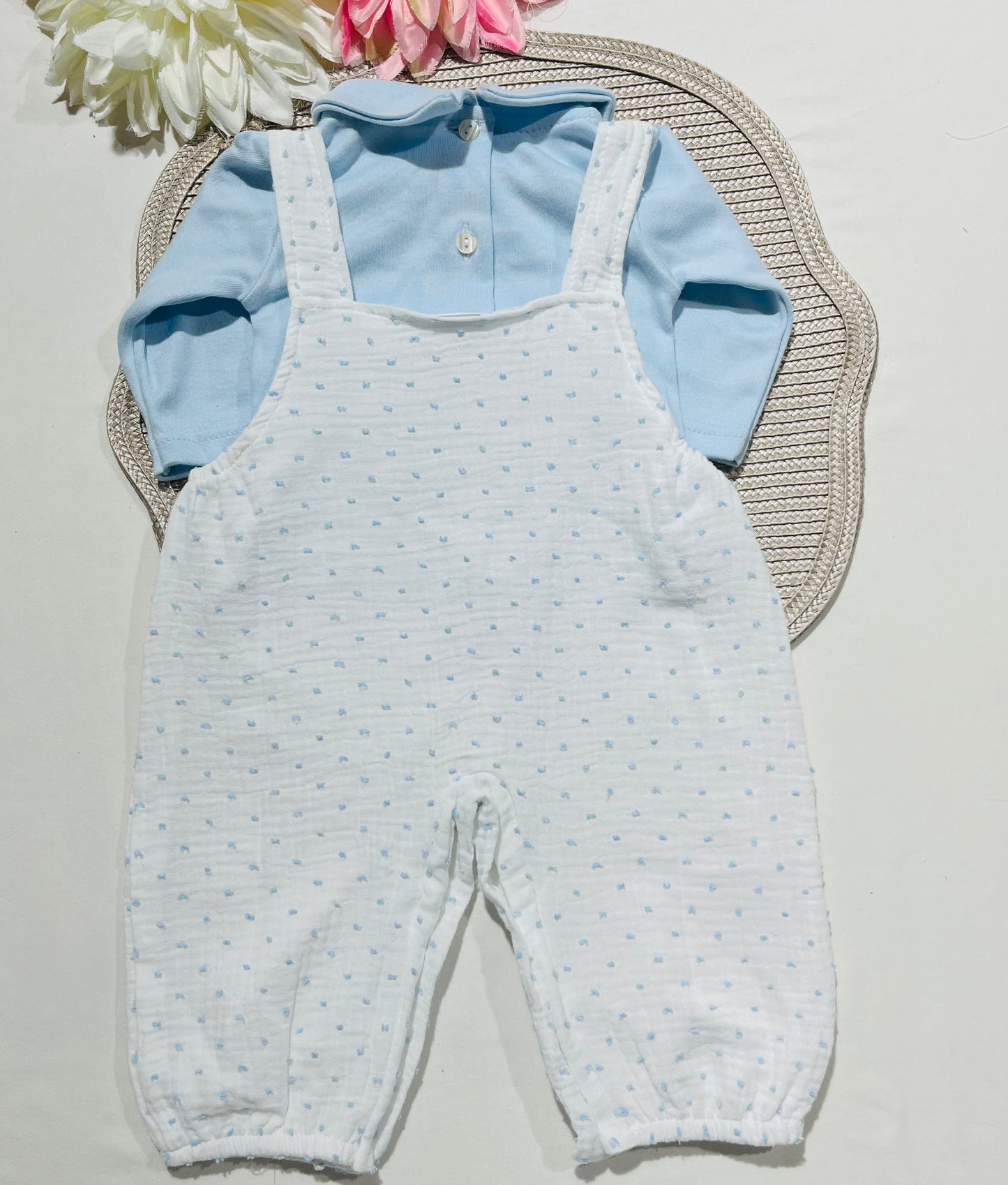 Conjunto Musselina para bebé - 1 aos 6M - Azul bebé