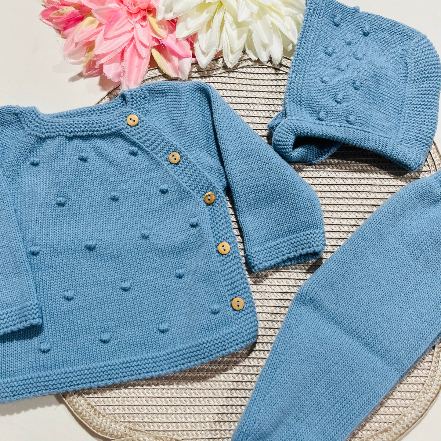 Conjunto Pipoca para bebé - 1/3M - Azul cobalto