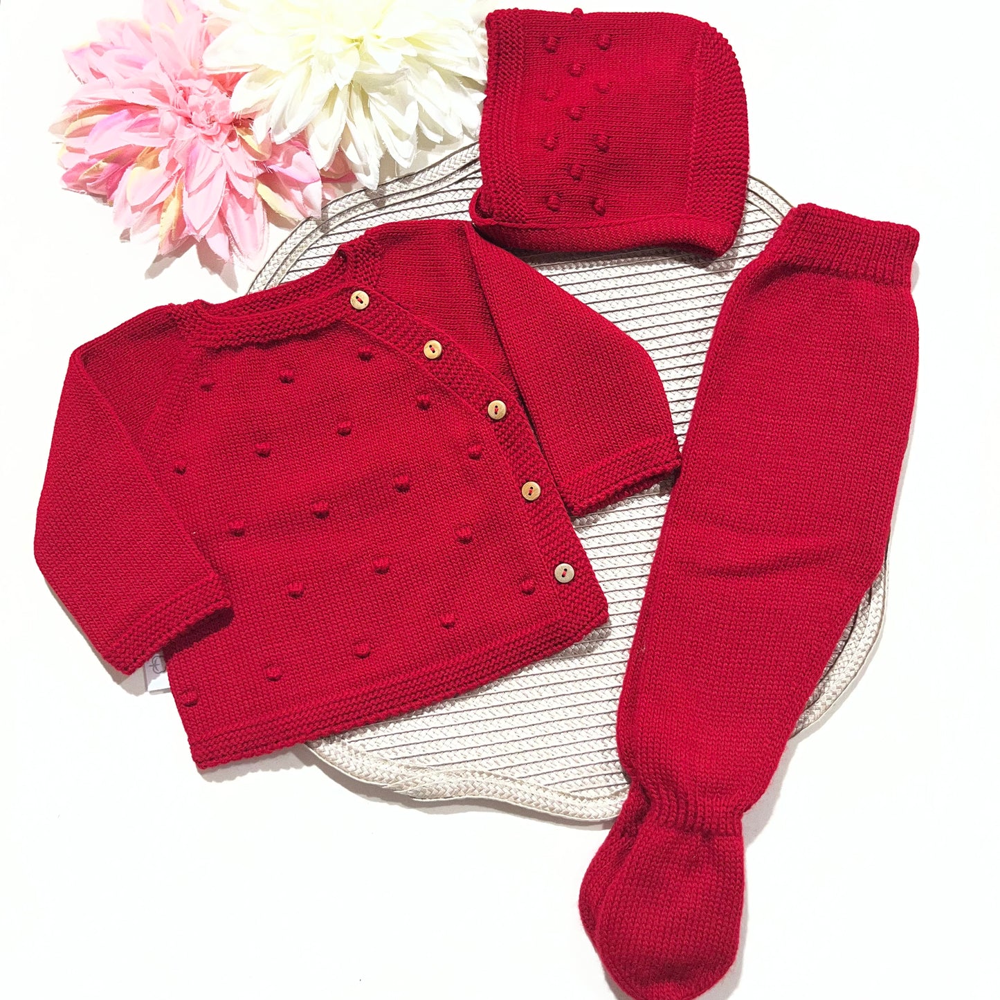 Conjunto Pipoca para bebé - 1/3M - Vermelho