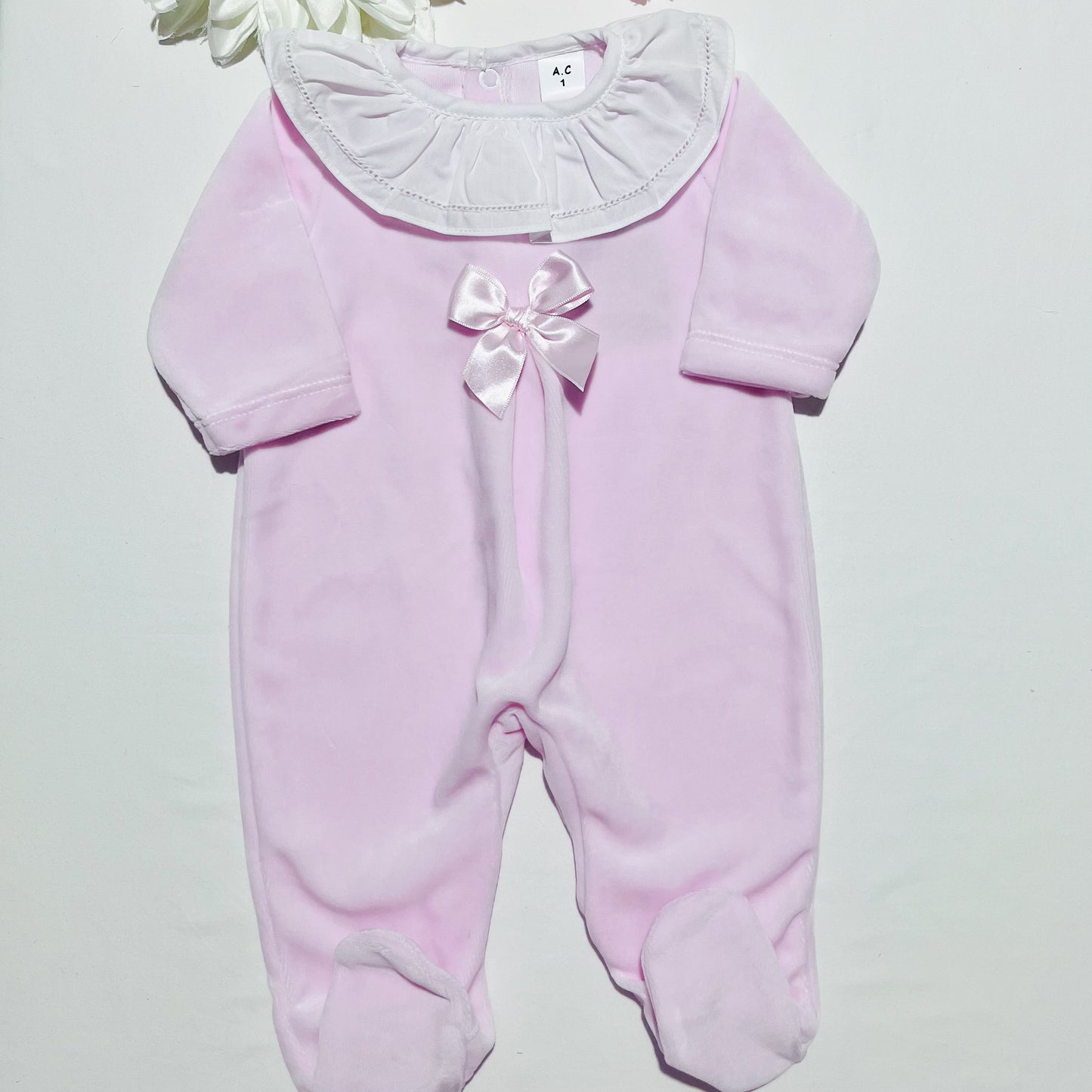 Babygrow em veludo laço
