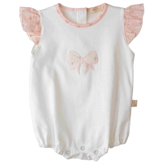 Baby Gi - Fofo branco com laço flora bebé - 100% algodão