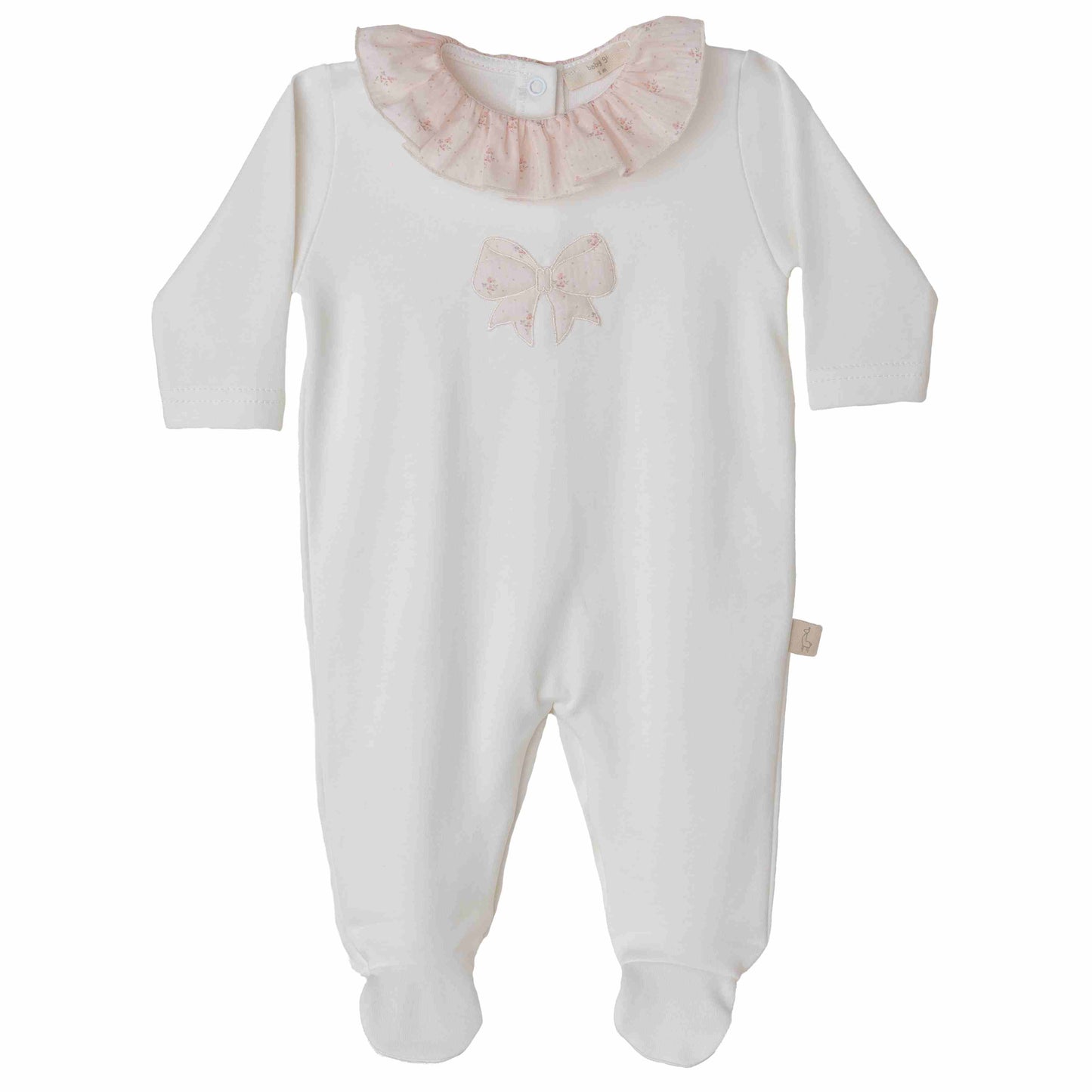Baby Gi Flora - Babygrow branco recém- nascido