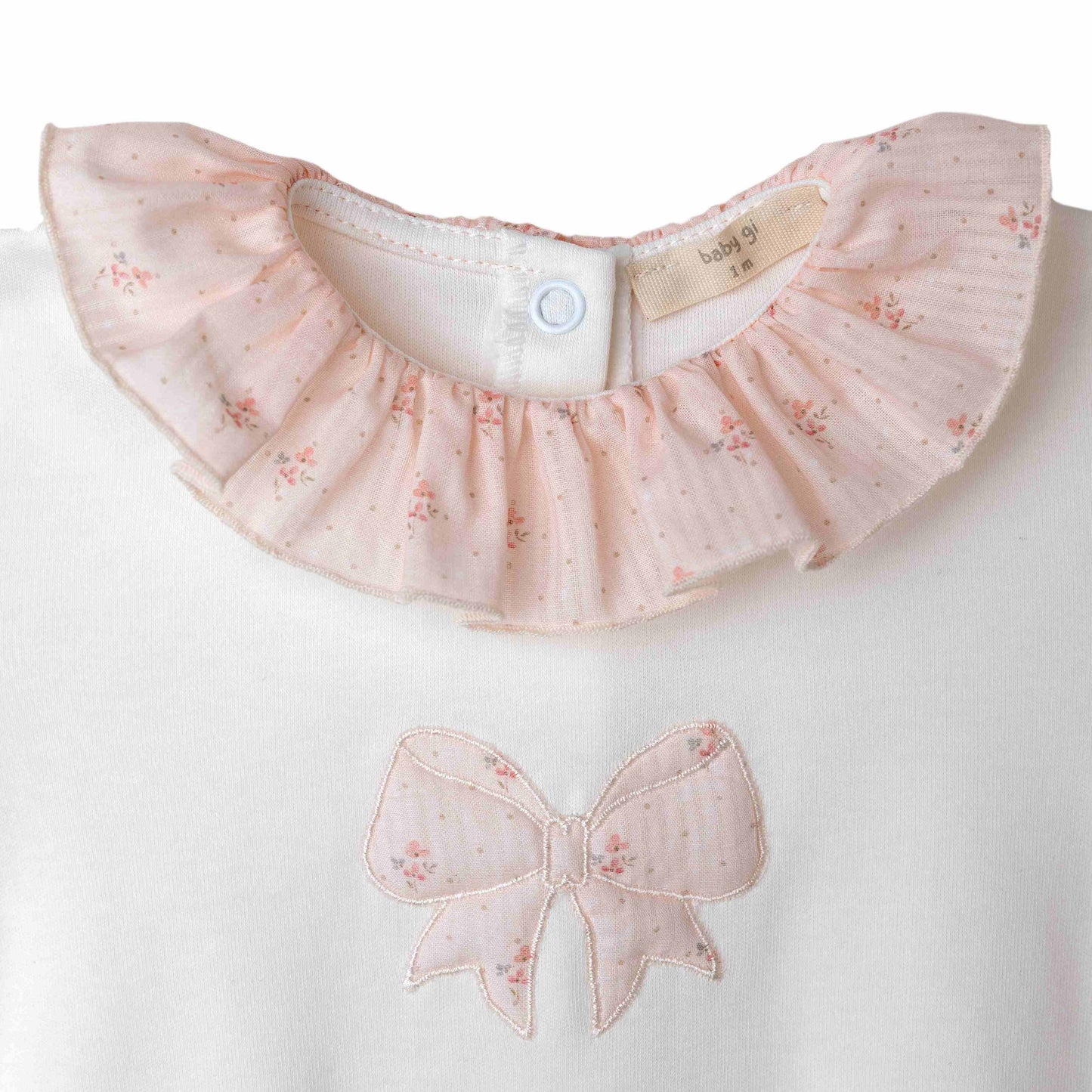 Baby Gi Flora - Babygrow branco recém- nascido