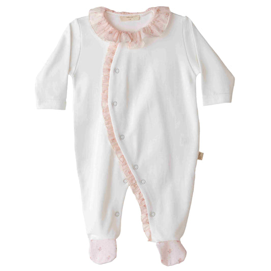Baby Gi Flora - Babygrow branco recém- nascido
