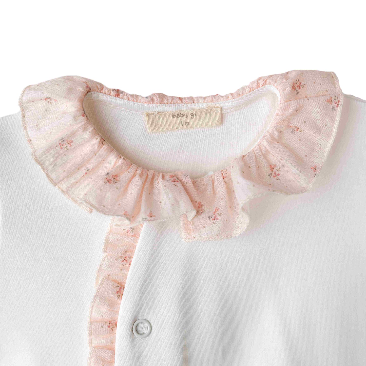 Baby Gi Flora - Babygrow branco recém- nascido
