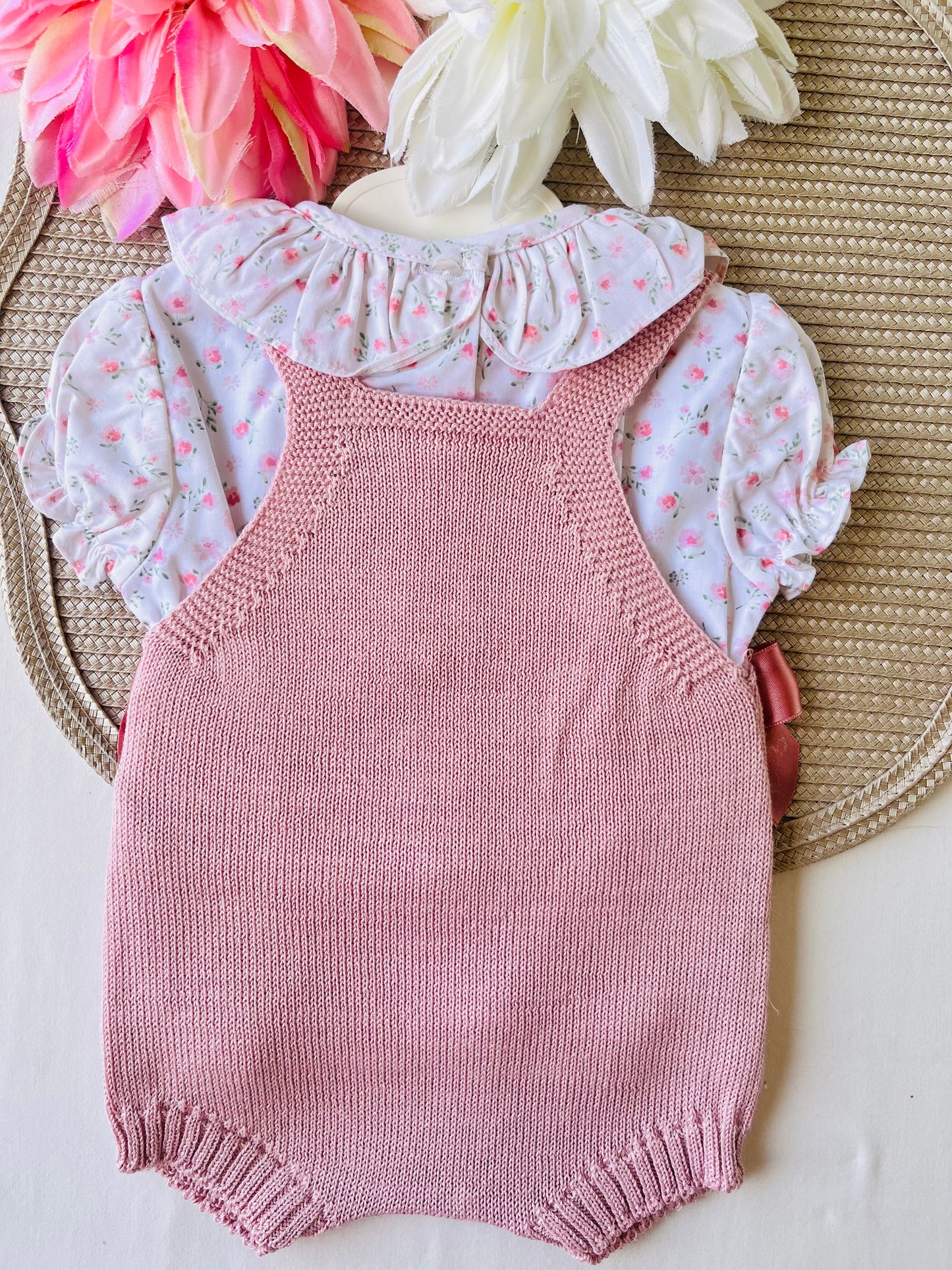 Conjunto Mimi - Jardineira e blusa - Rosa velho - 3M