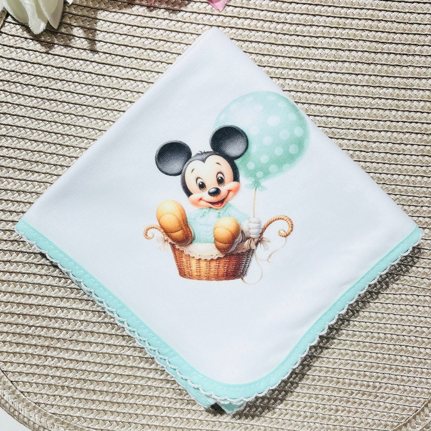 Fralda em algodão Mickey no balão