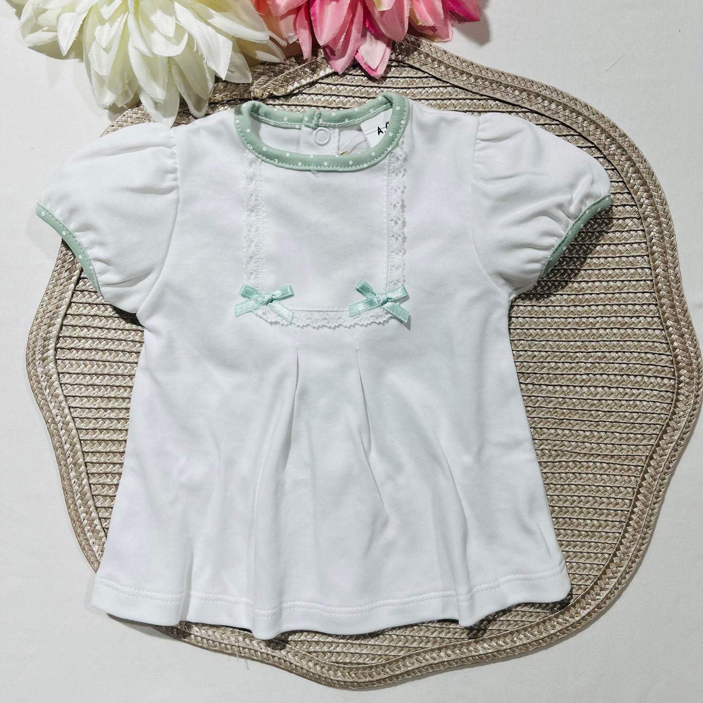Conjunto de algodão de bebé - Verde seco