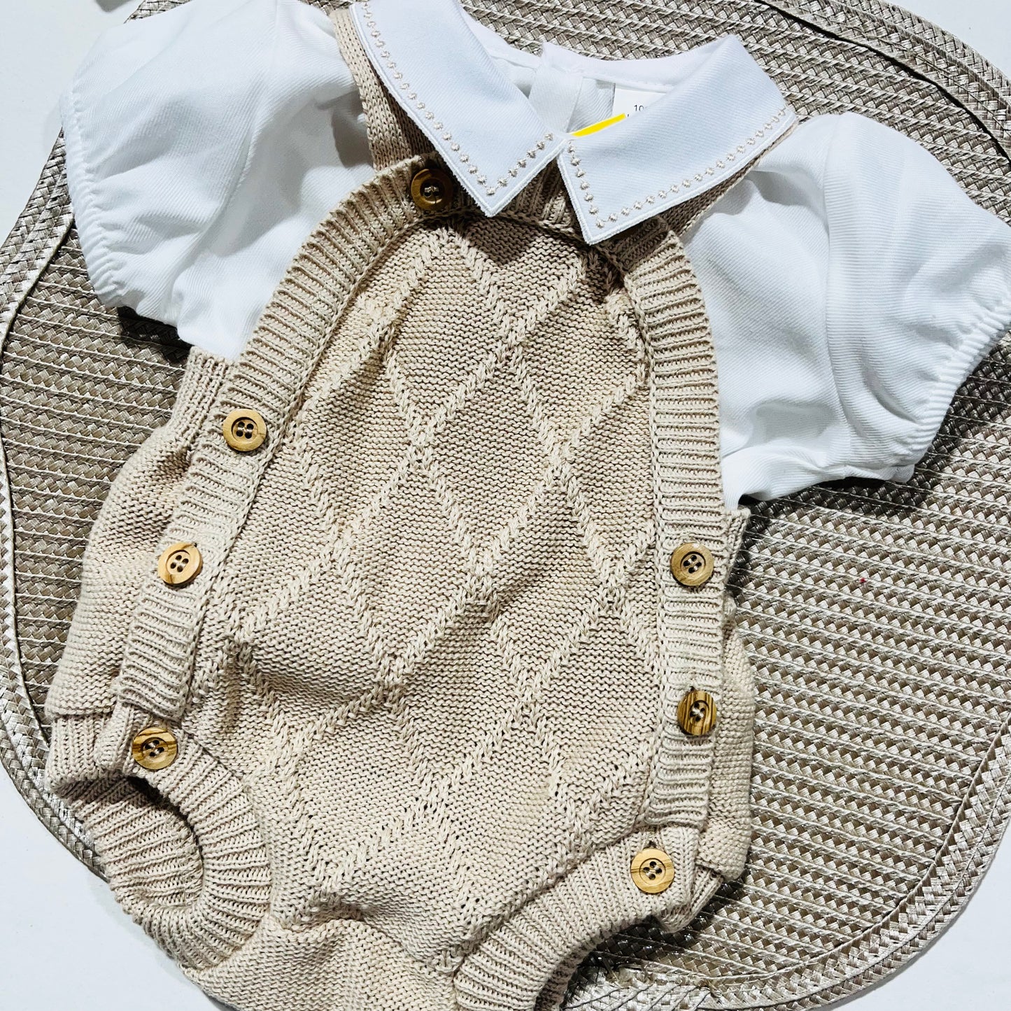 Conjunto de bebé em malha- Fofo e camisa em algodão