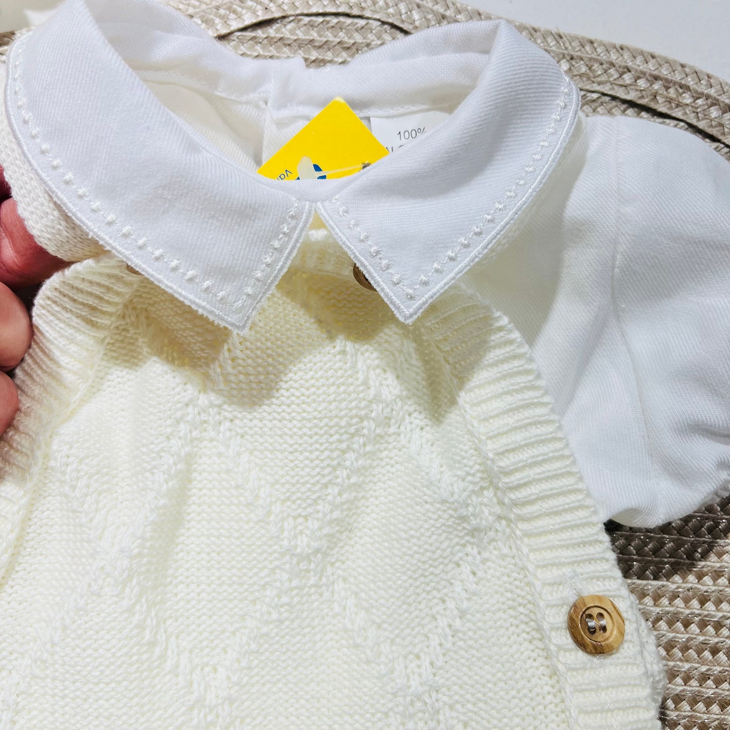 Conjunto de bebé em malha - Fofo e camisa em algodão
