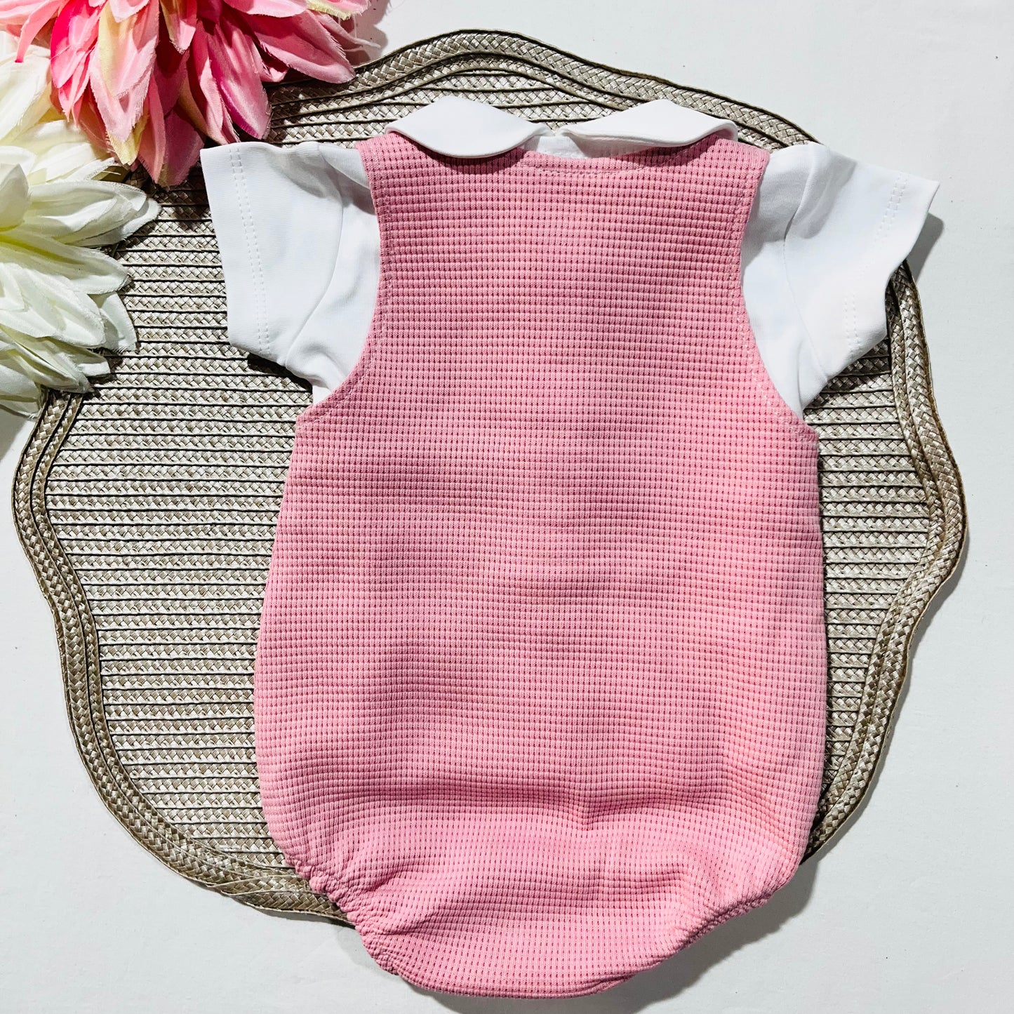 Conjunto de Bebé - Fofo e camisa em rosa velho - Pintinhas
