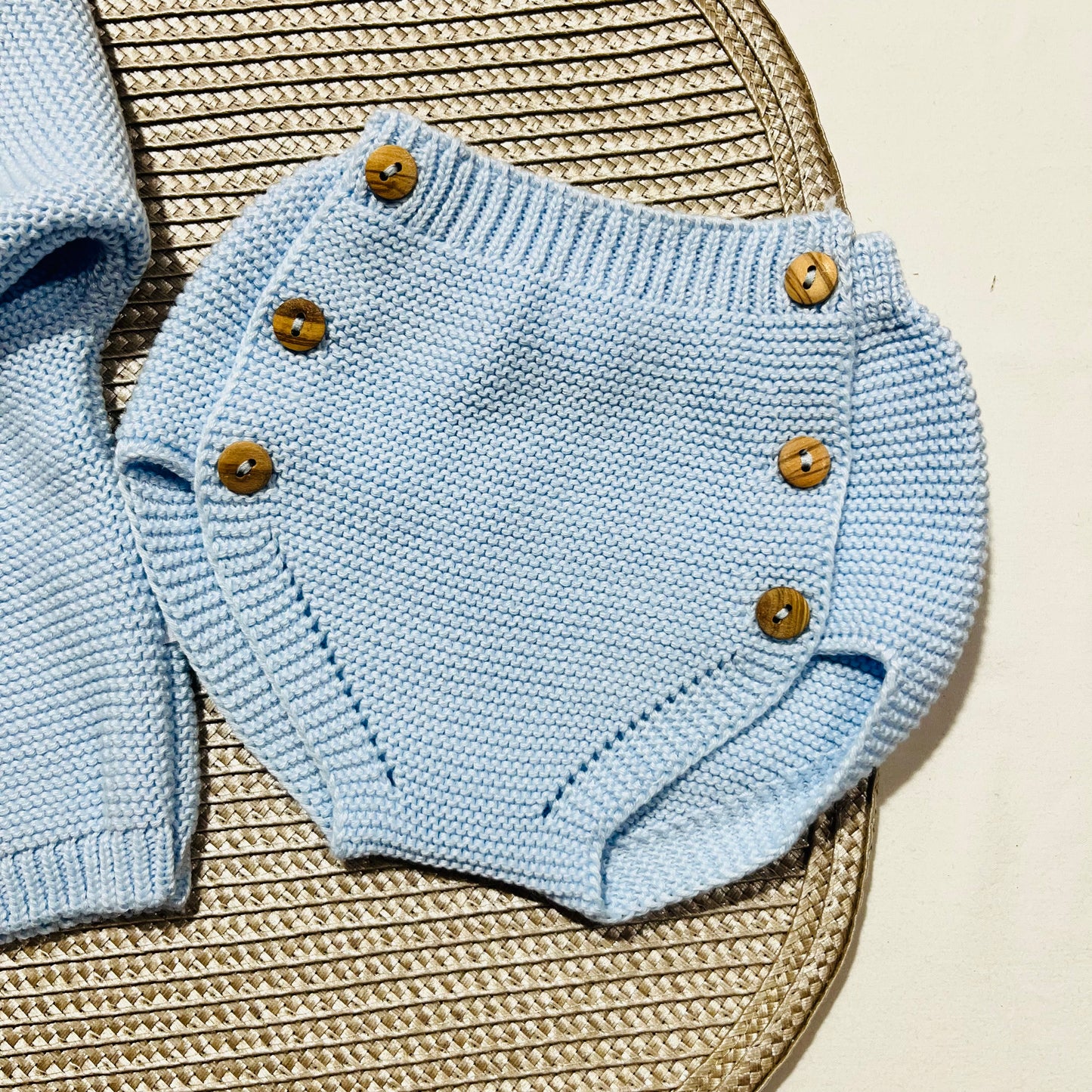 Conjunto para Bebé - Casaco e tapa fraldas em algodão