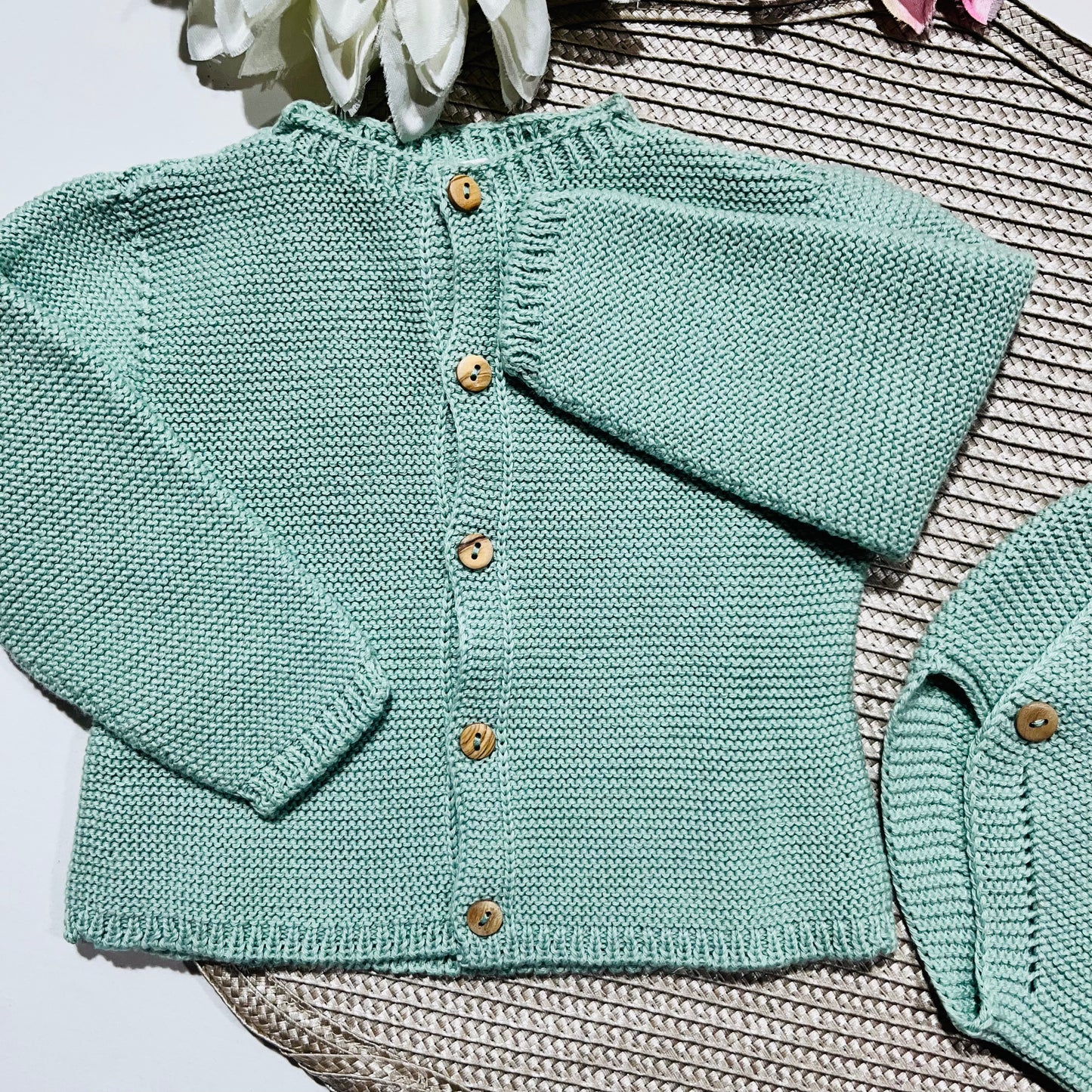 Conjunto para Bebé - Casaco e tapa fraldas em algodão