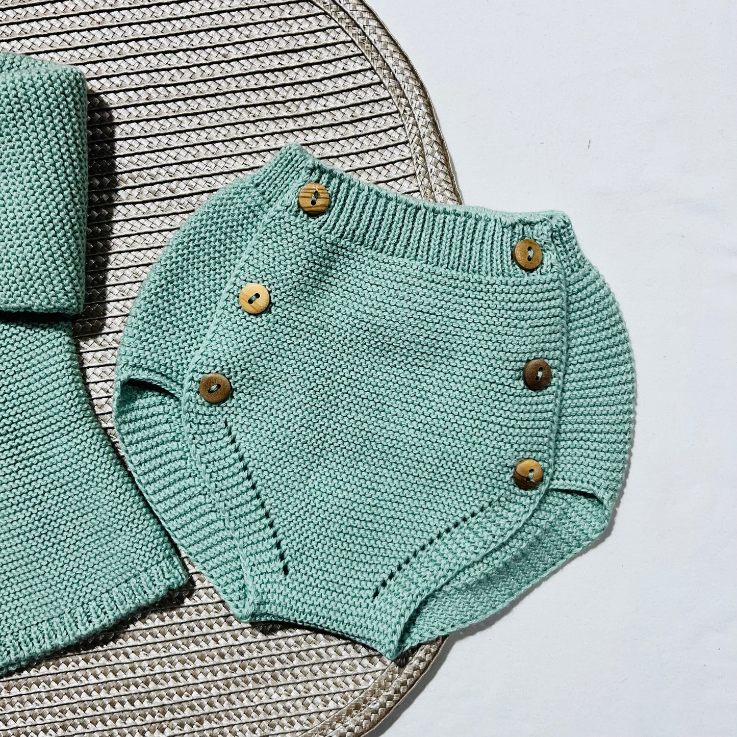 Conjunto para Bebé - Casaco e tapa fraldas em algodão