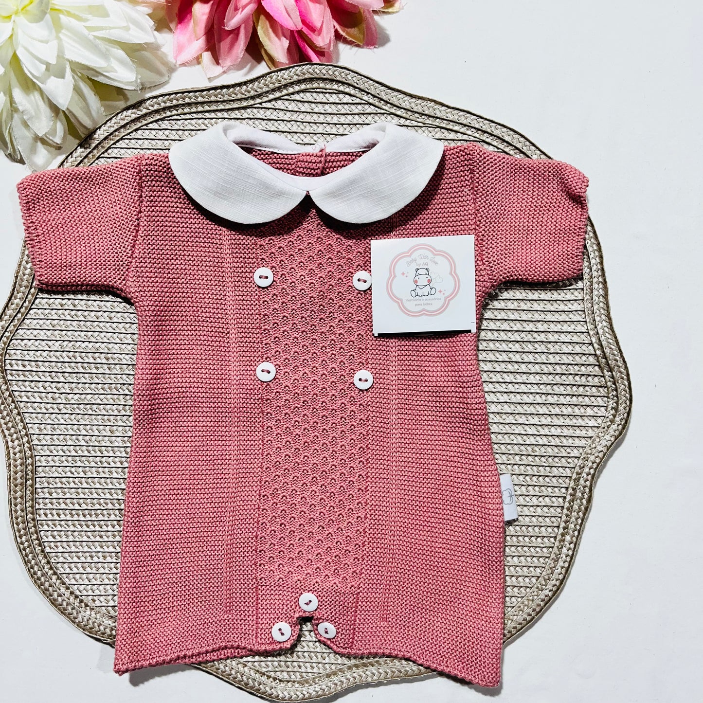 Saída de maternidade para bebé- Fofo de Bebé com modal - Rosa velho