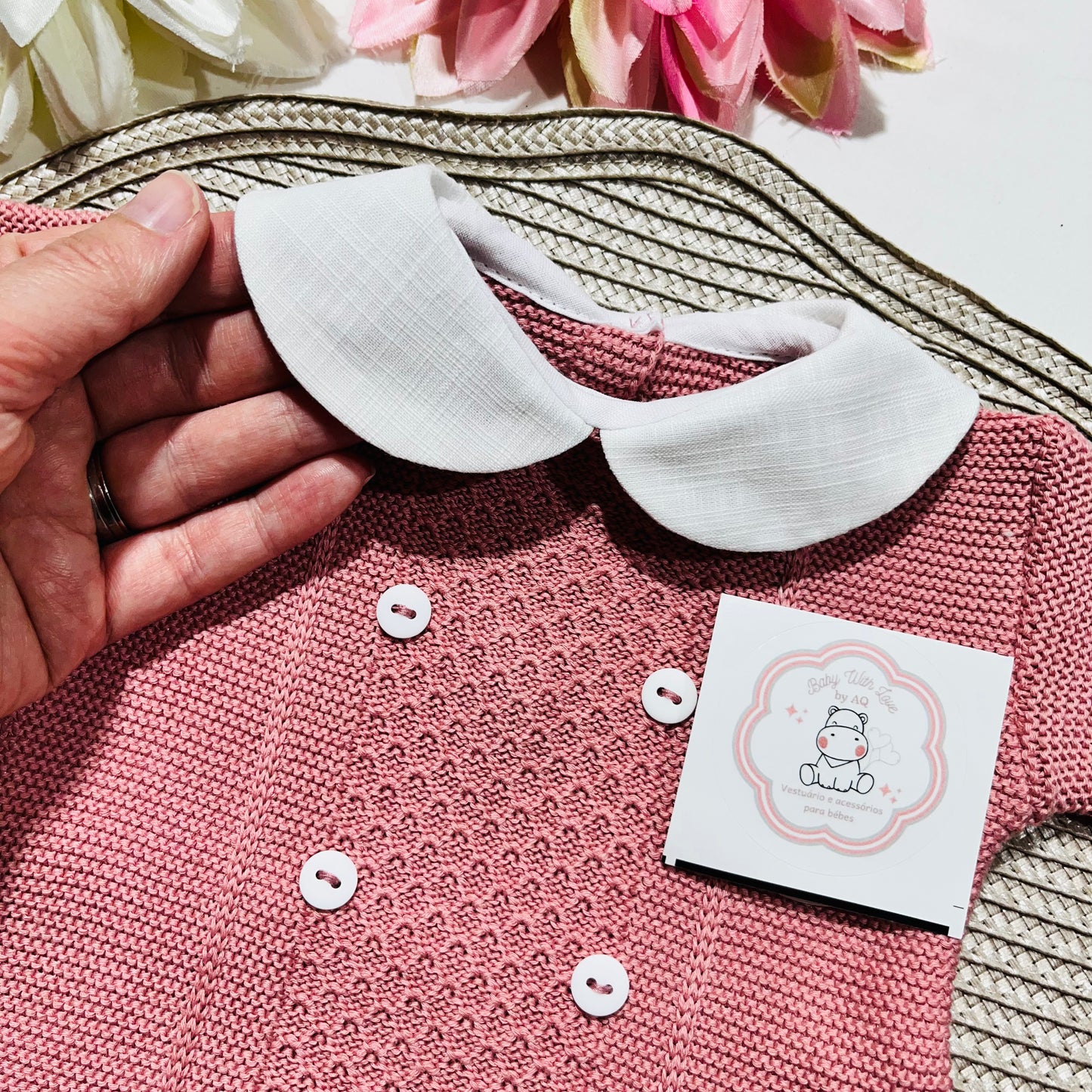 Saída de maternidade para bebé- Fofo de Bebé com modal - Rosa velho