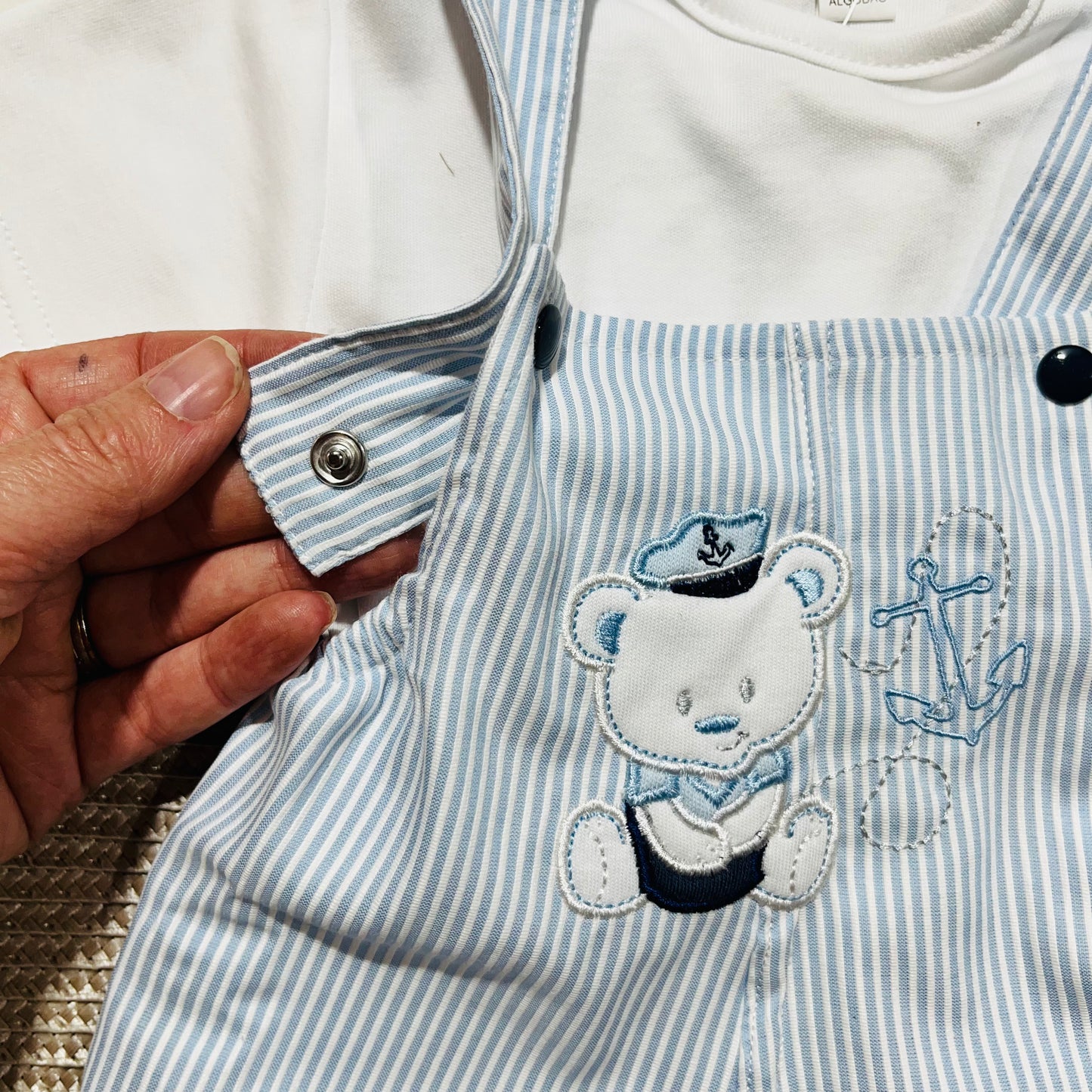 Conjunto de 3 Peças para bebé Marinheiro - Algodão em Azul