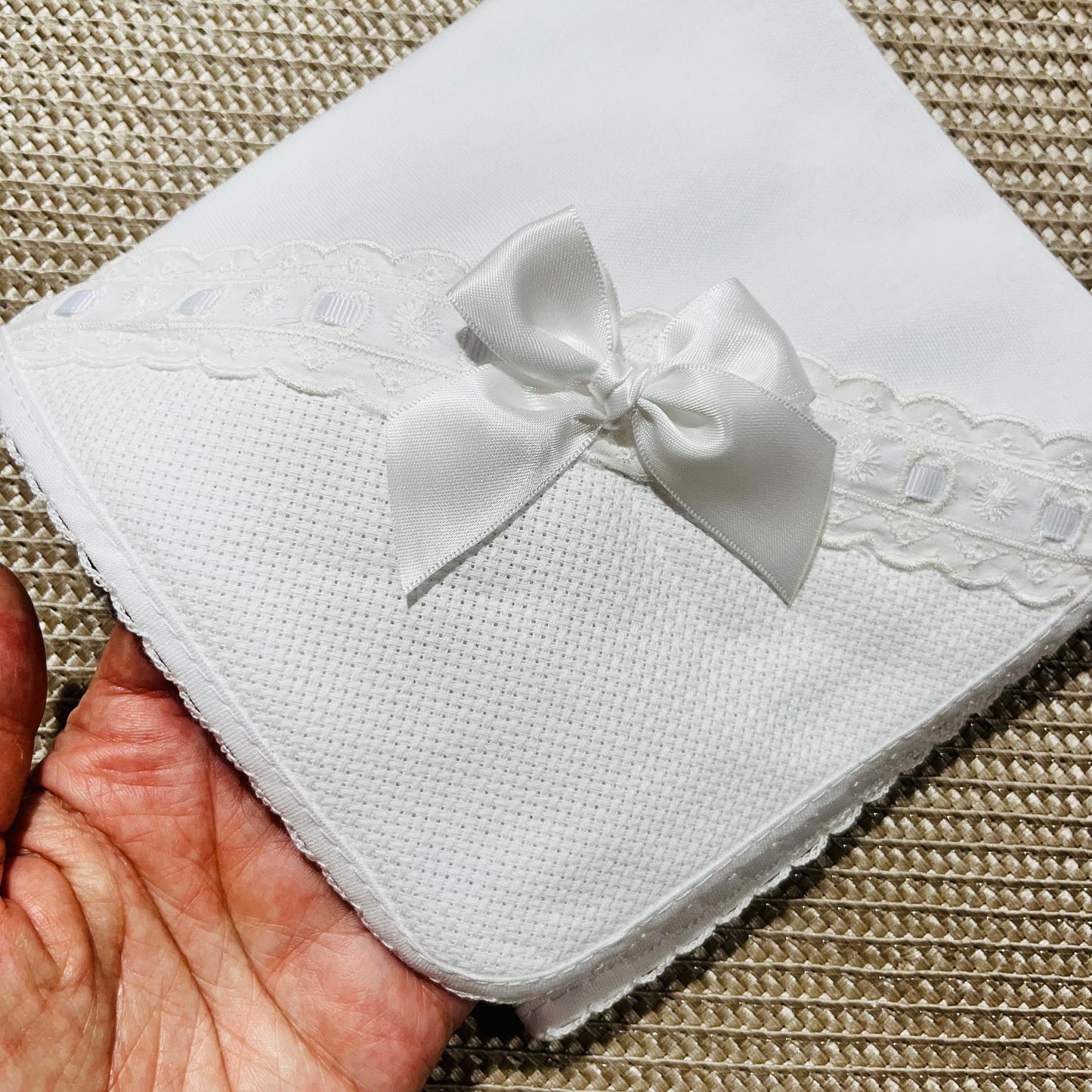 Fralda em algodão com laço - Com ou Sem personalização