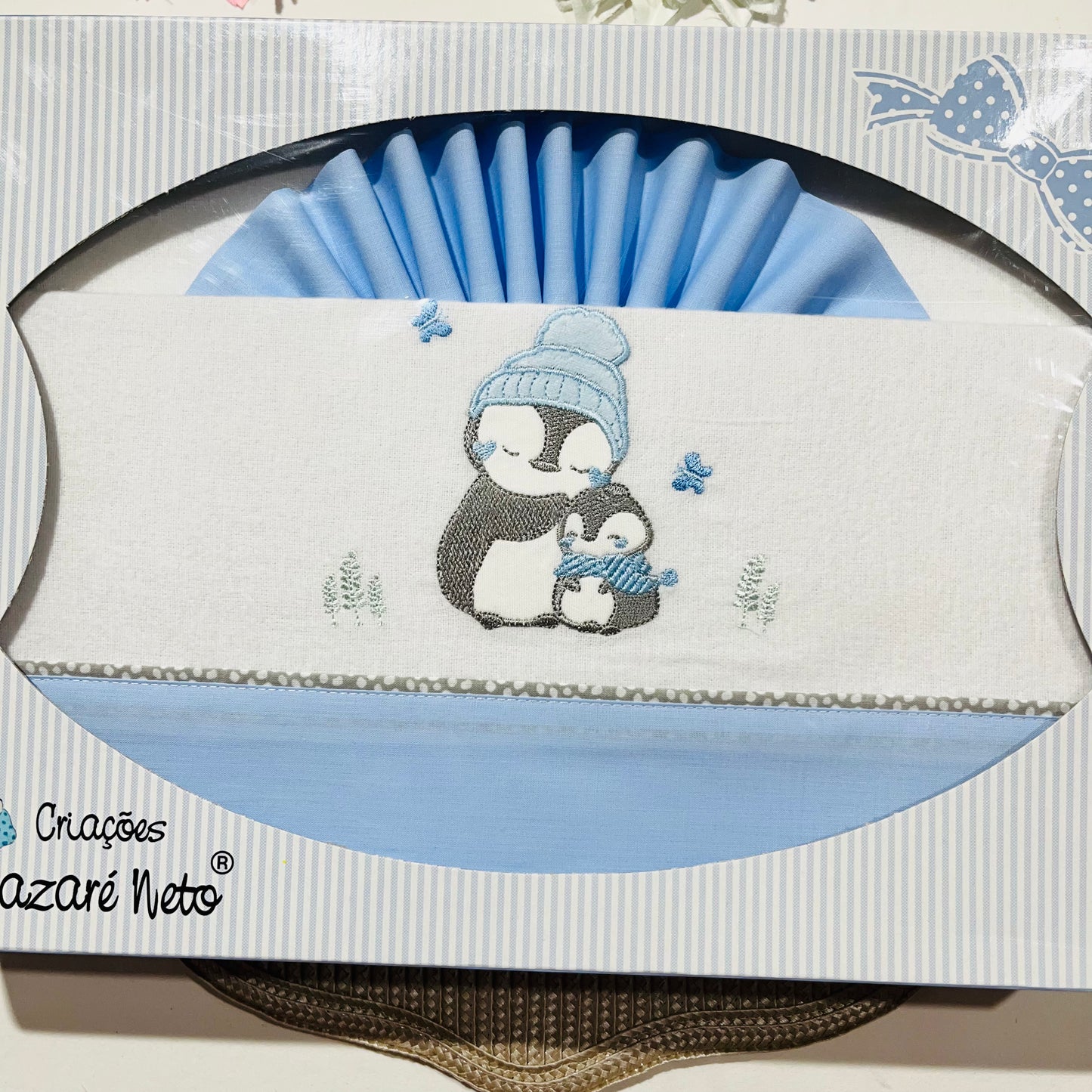 Jogo de lençóis em flanela para Cama de grades - Pinguim