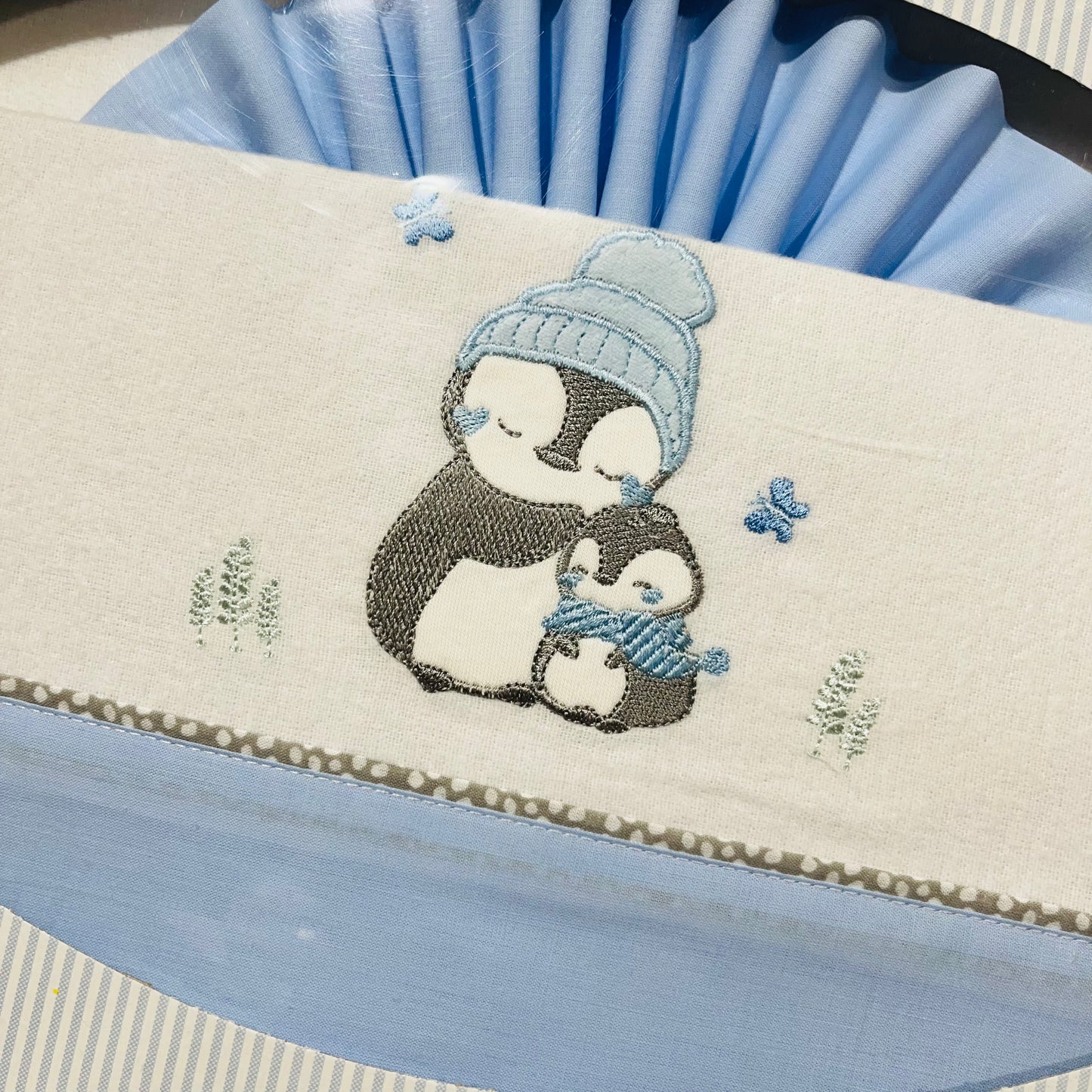 Jogo de lençóis em flanela para Cama de grades - Pinguim