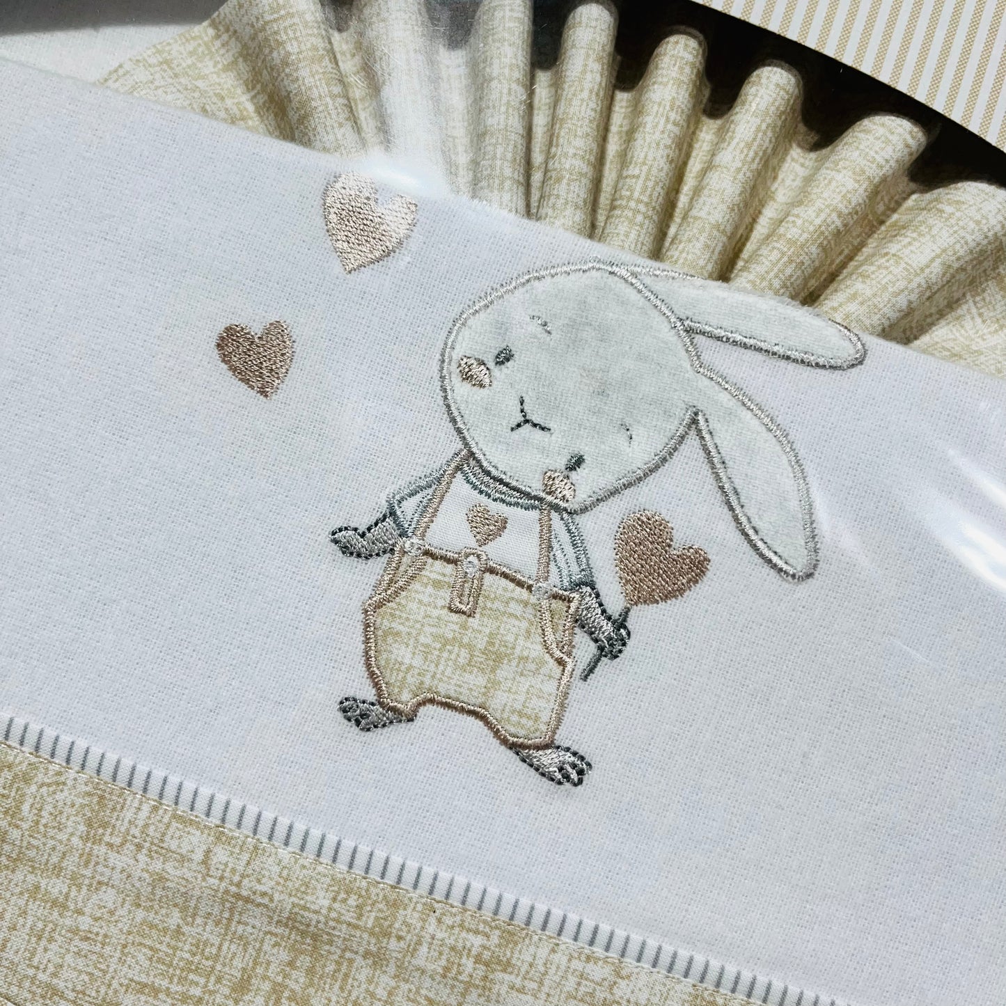 Jogo de lençóis em flanela para Cama de grades - Coelhinho