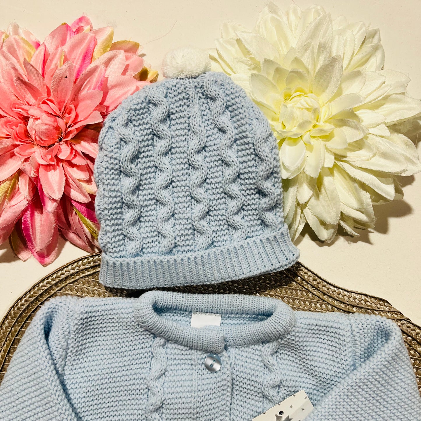 Conjunto de bebé - Casaco + Gorro + luvas - Azul