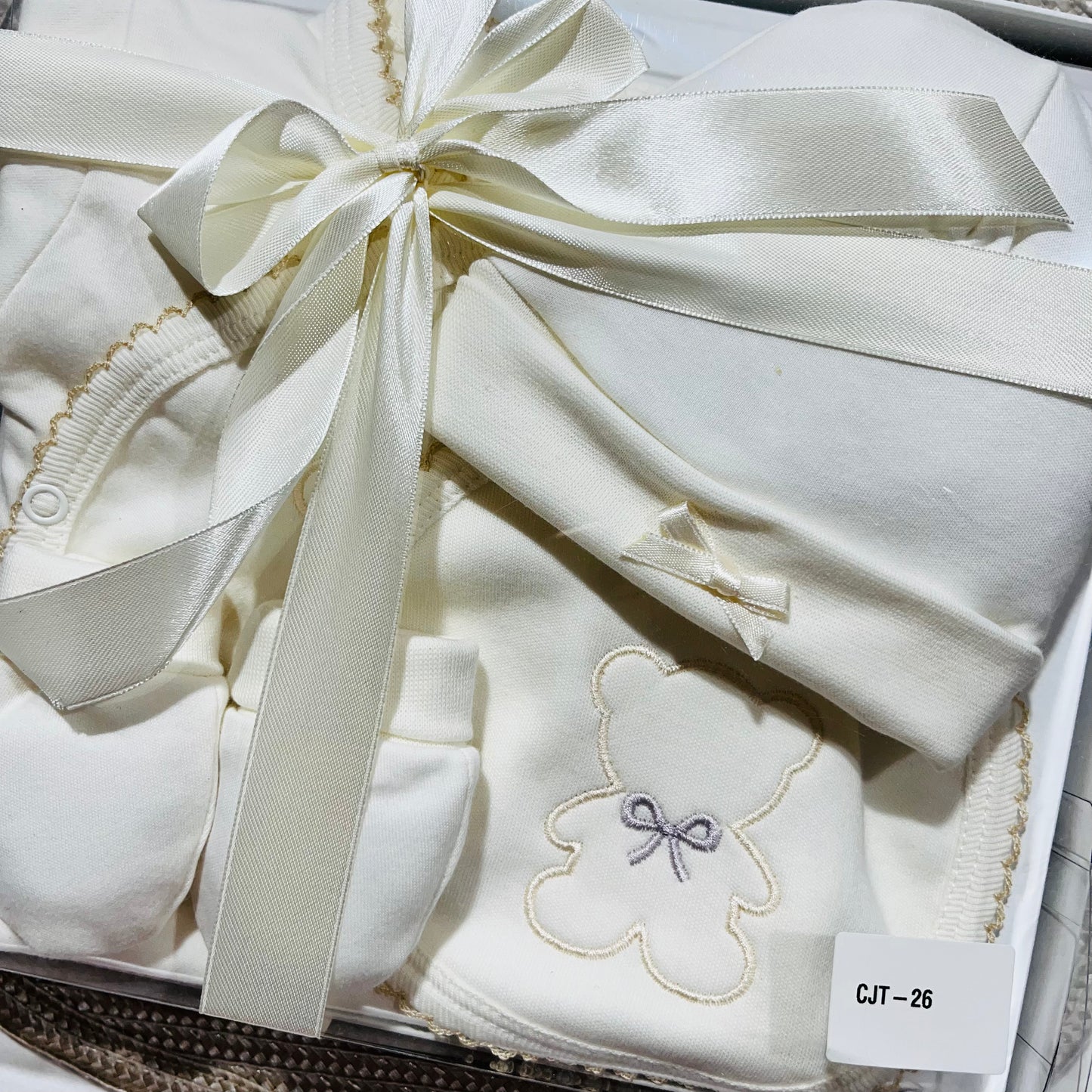Conjunto interior cardado Urso - 100% algodão bebé - Pérola