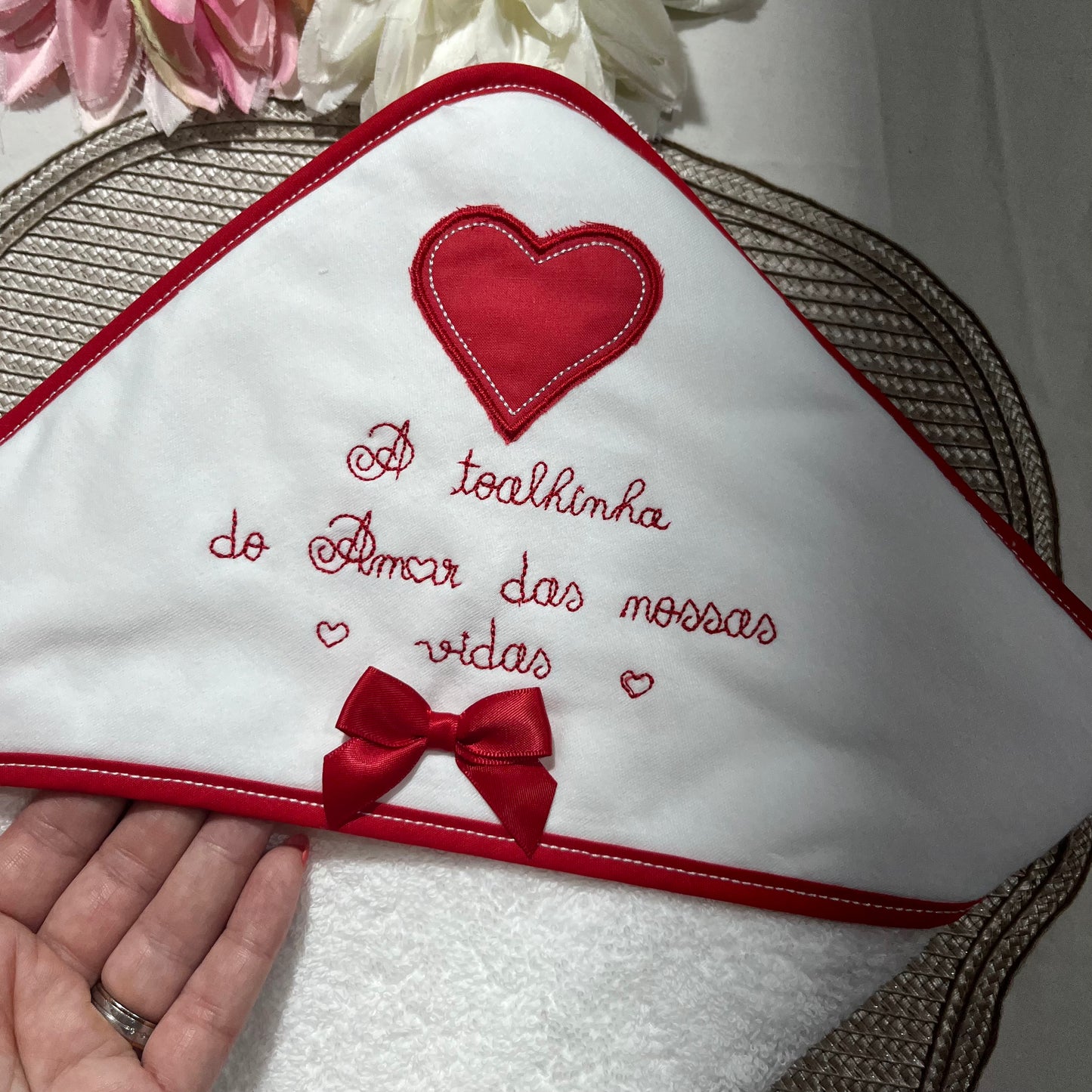 Toalha de Banho em algodão para Bebé - Amor das nossas vidas