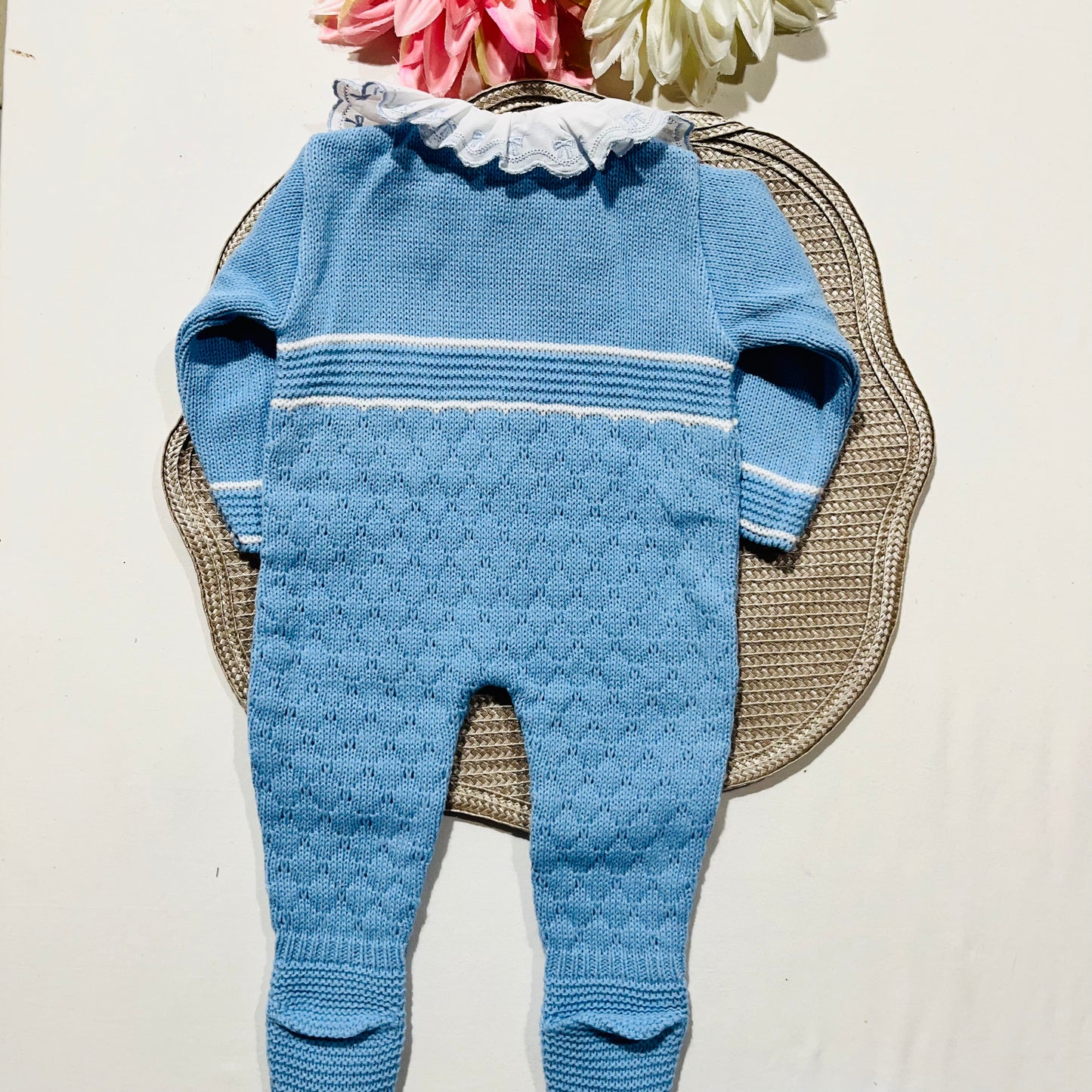 Conjunto Dinis em malha para bebé - 1,3 e 6M -Azul