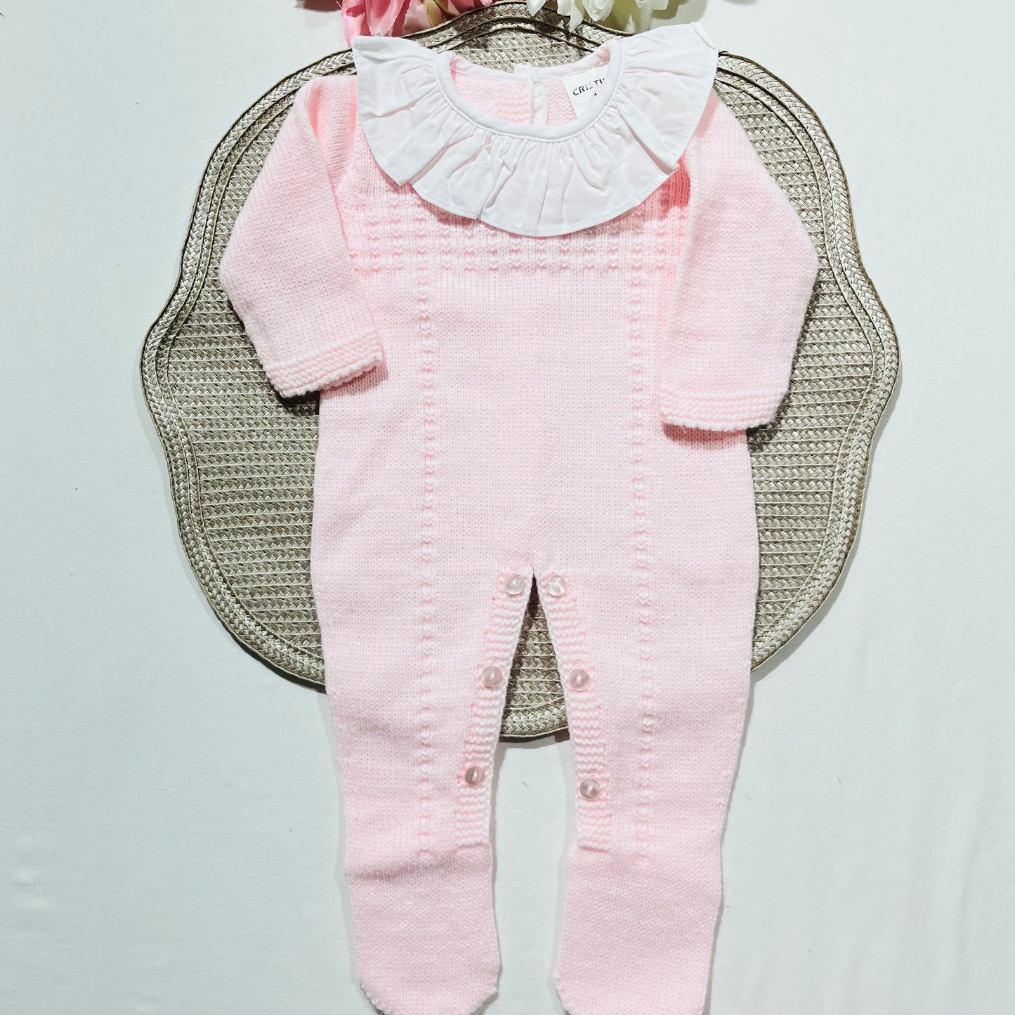 Conjunto Sofia em malha para bebé - 1,3 e 6M - Rosa