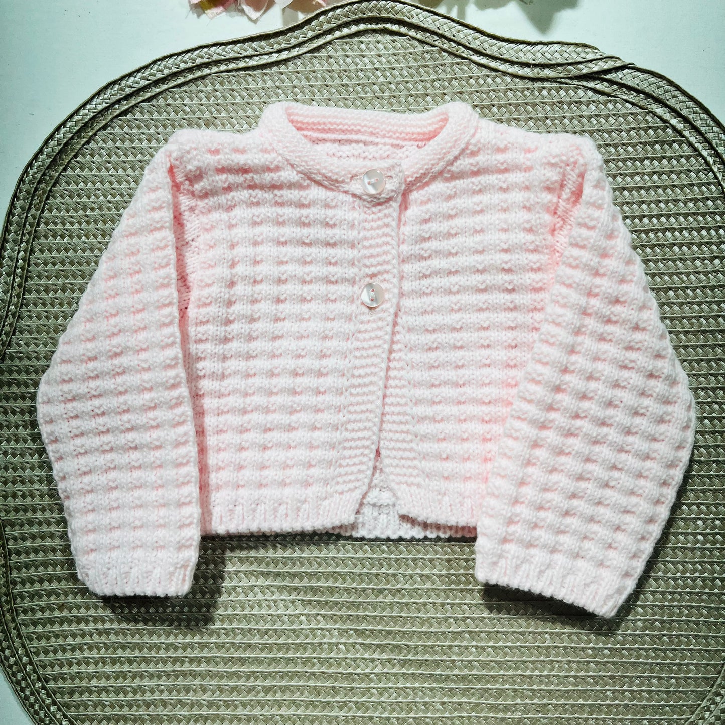 Conjunto Sofia em malha para bebé - 1,3 e 6M - Rosa