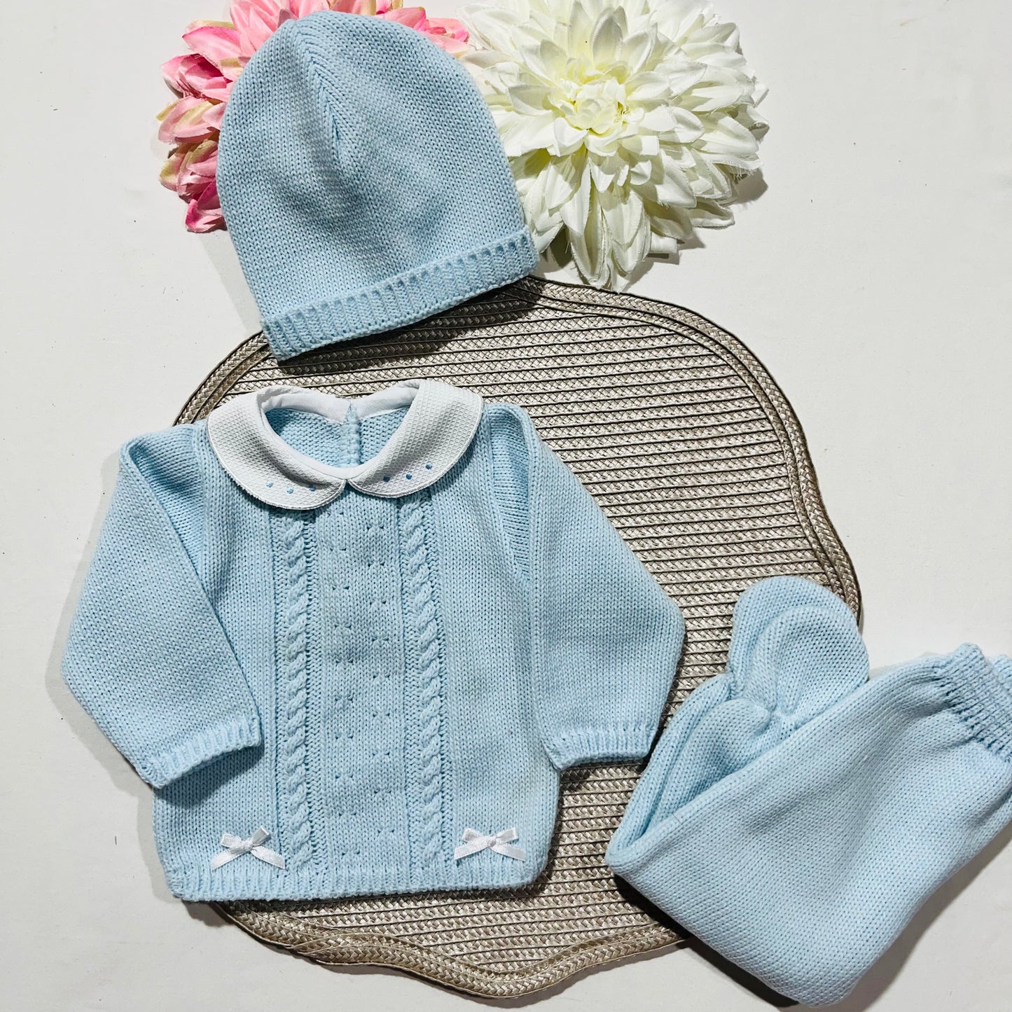 Conjunto de Saída de maternidade para Bebé 0-3 meses - Miminho - Azul bebé