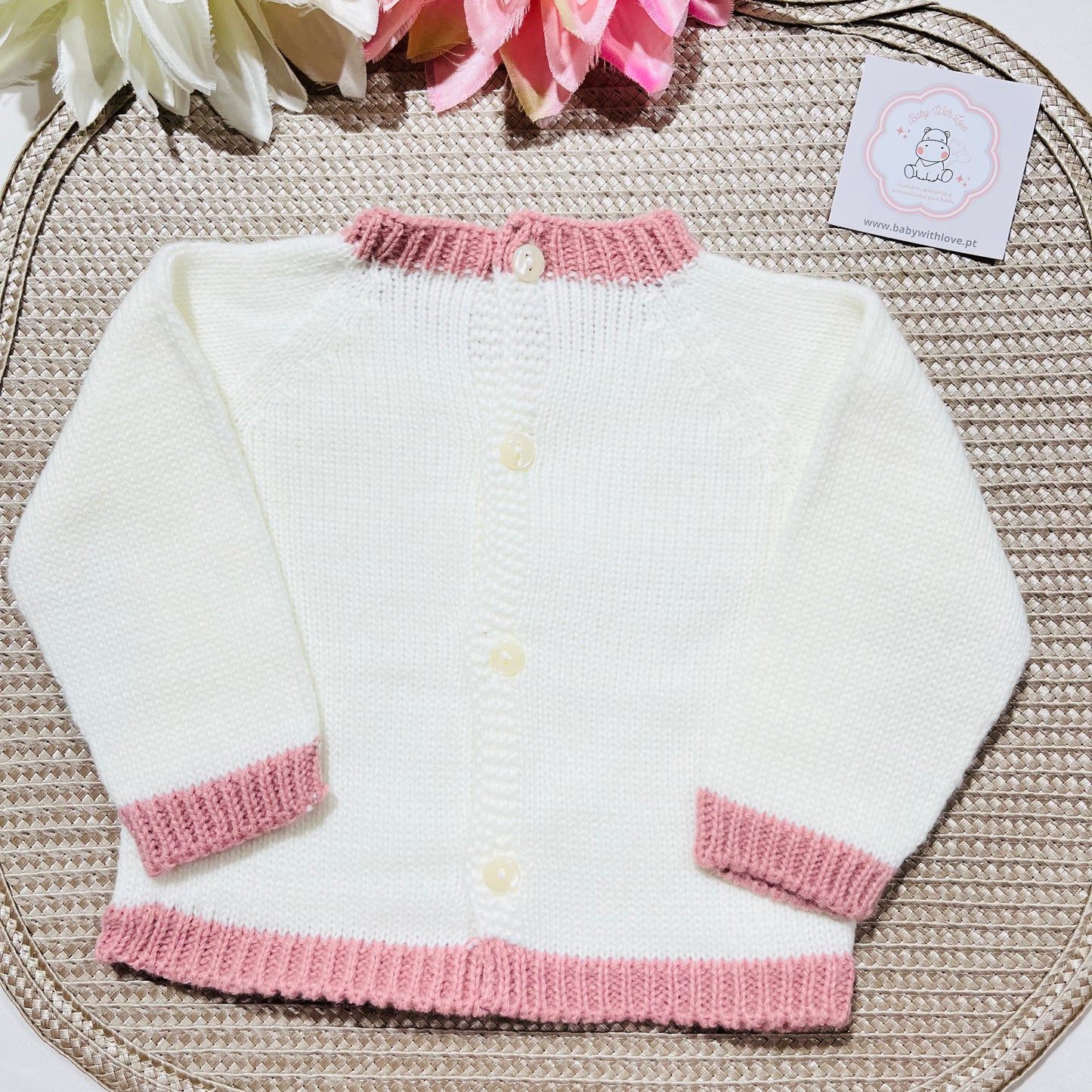 Conjunto de malha para bebé Aconchego - Rosa velho - 1M, 3M e 6M
