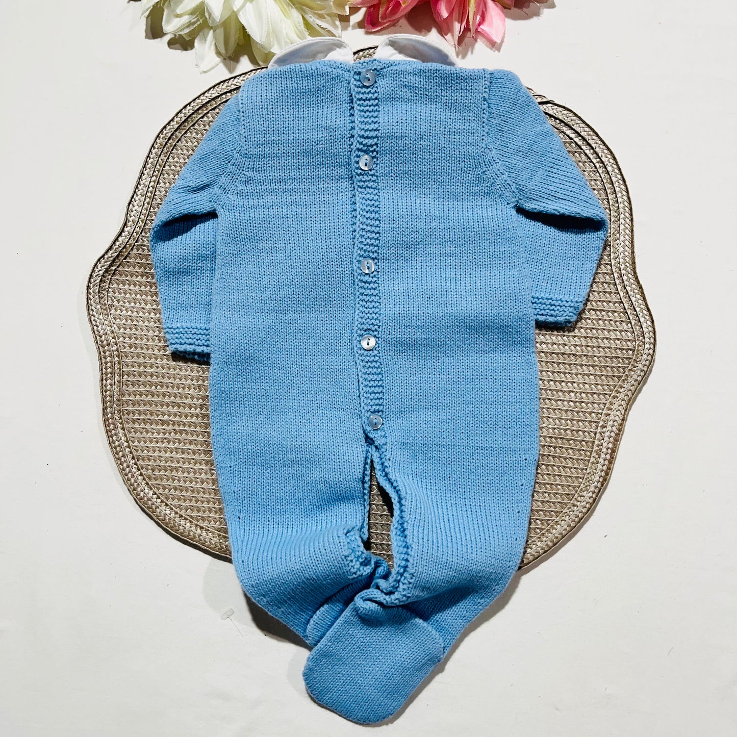 Conjunto Manuel em malha  para bebé - 1,3 e 6M - Azul cobalto