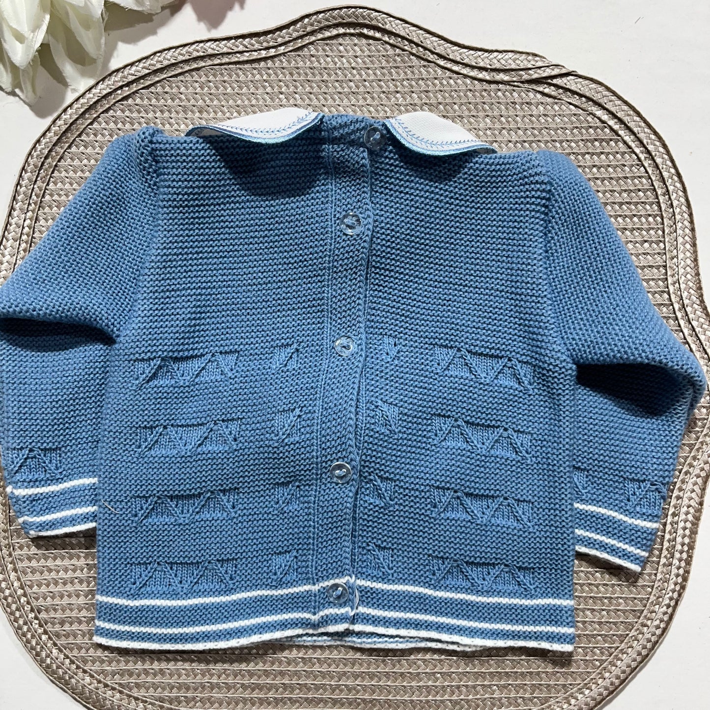 Conjunto de Saída de maternidade pompom para Bebé 0-3 meses - Azul cobalto