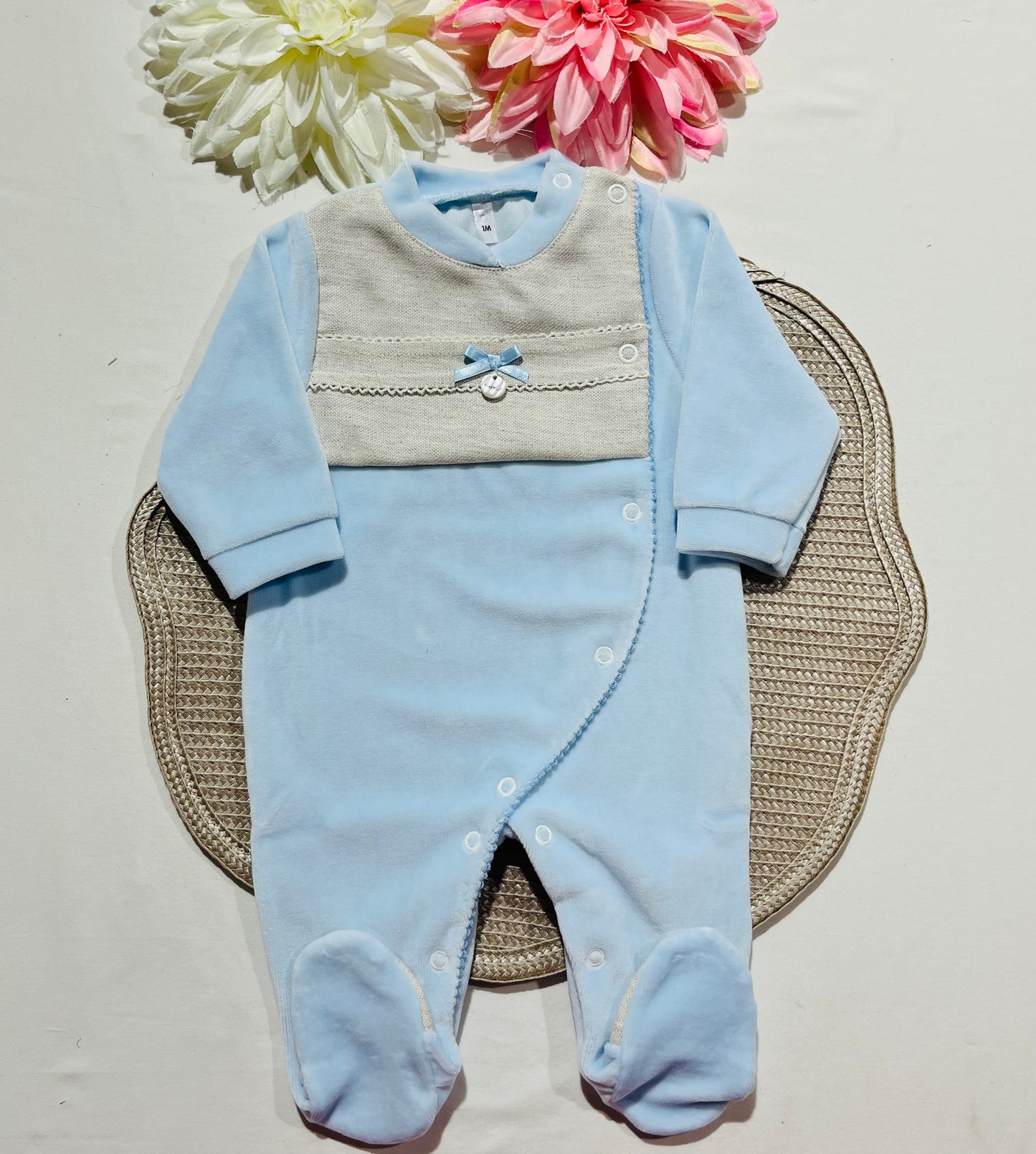 Babygrow em veludo  - Linho