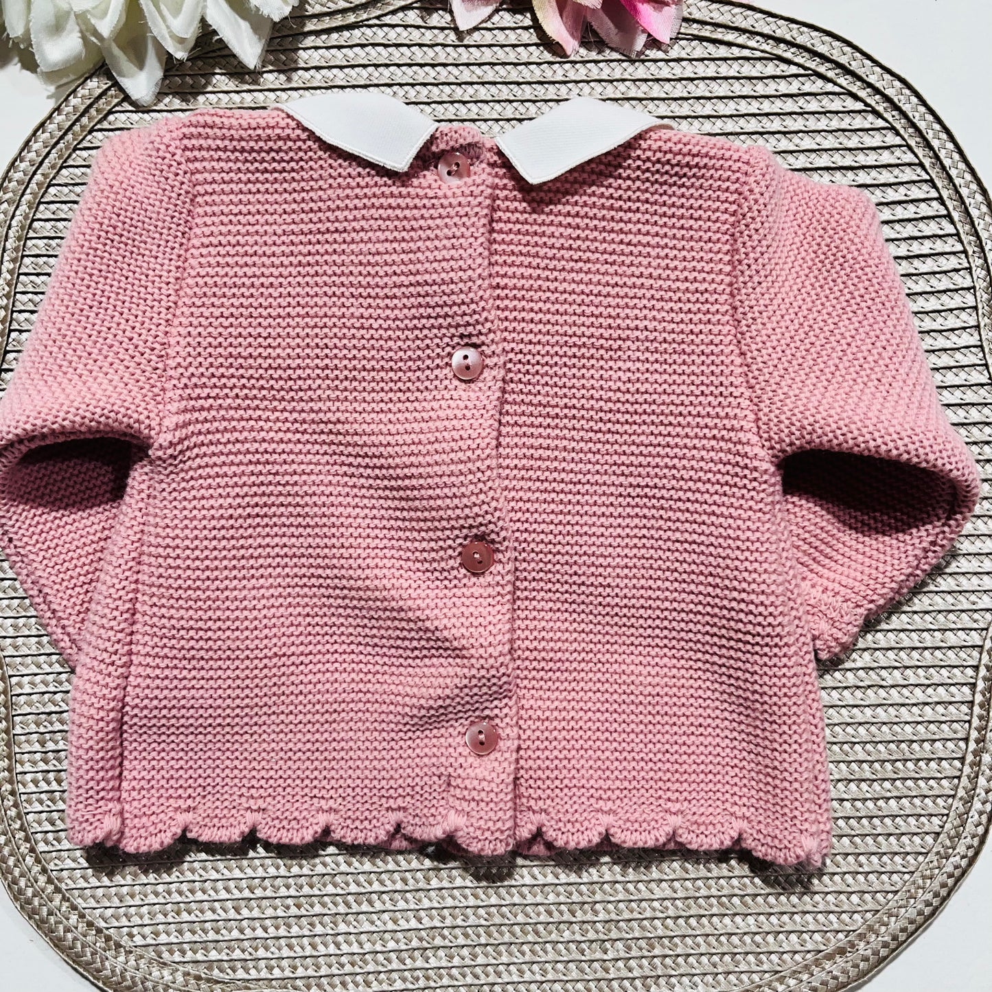 Conjunto saida de maternidade Encanto em malha para bebé - Rosa velho