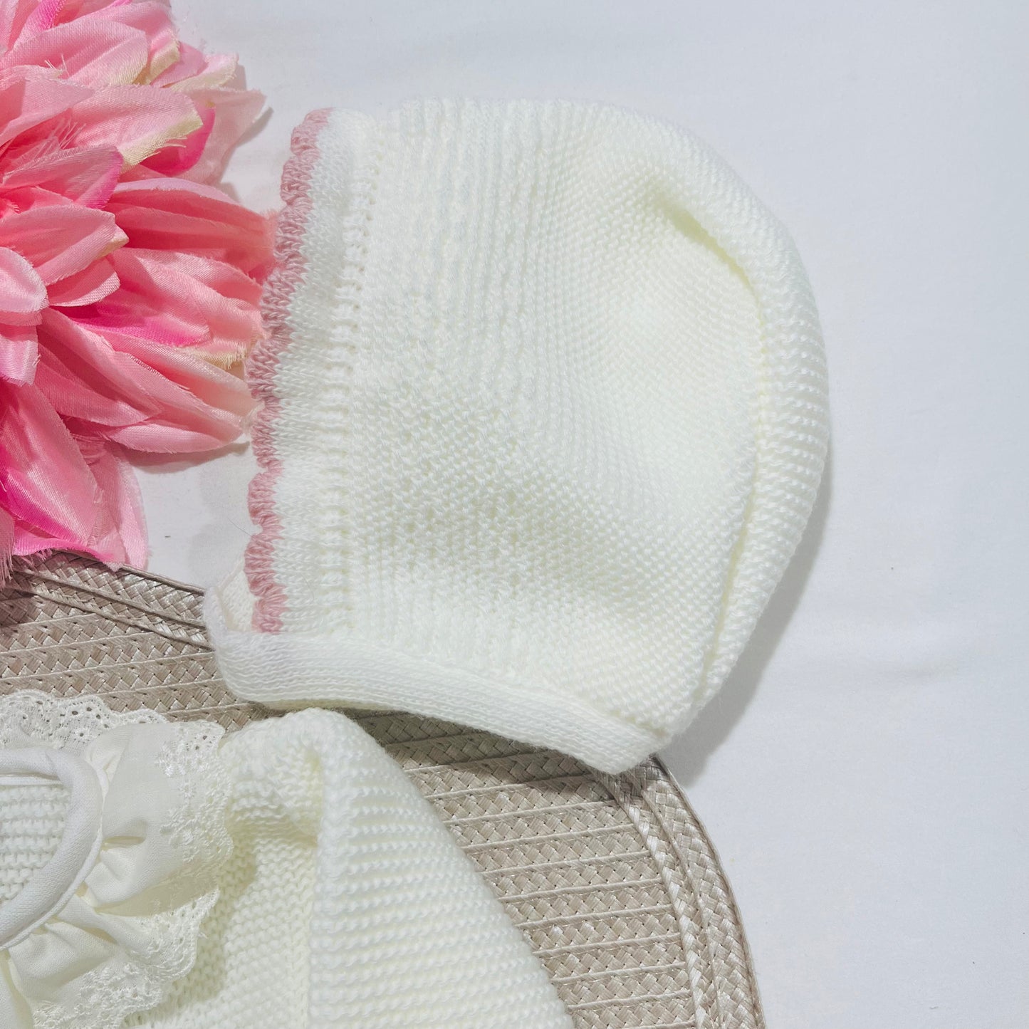 Vestido em malha para bebé - 1/3 e 3/6M - Pérola