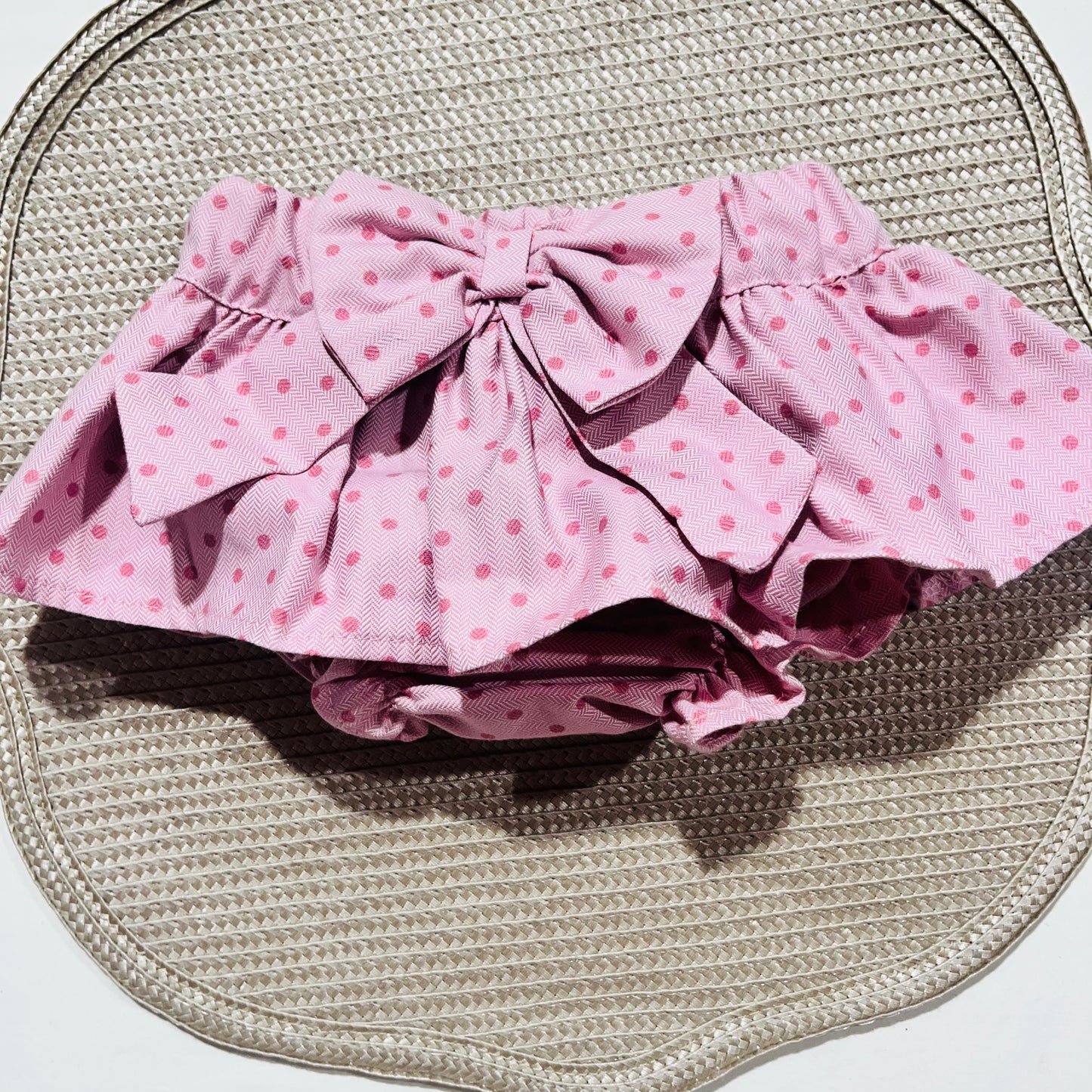 Conjunto Alice - camisa e tapa fralda para bebé - 3,6 e 12M - Rosa velho